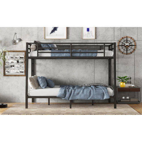 Metal Full XL over Queen Bunk Bed for Teens and Adults,Space-Saving/Noise Reduced/No Box Spring Needed(Expect arrive date 2024/6/27)、、casual