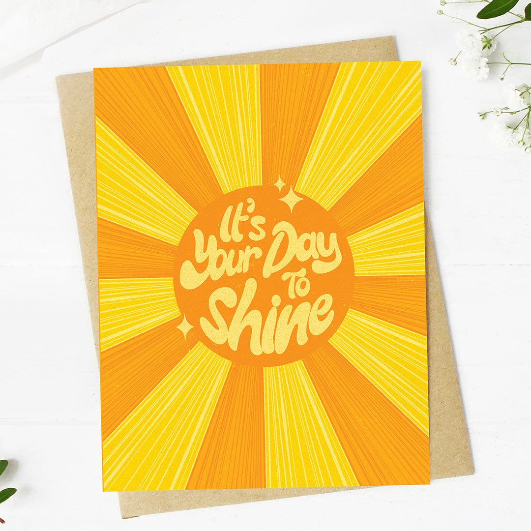 It's your day to shine Sunshine Groovy Text Birthday Card、mySite、elrpsem3k