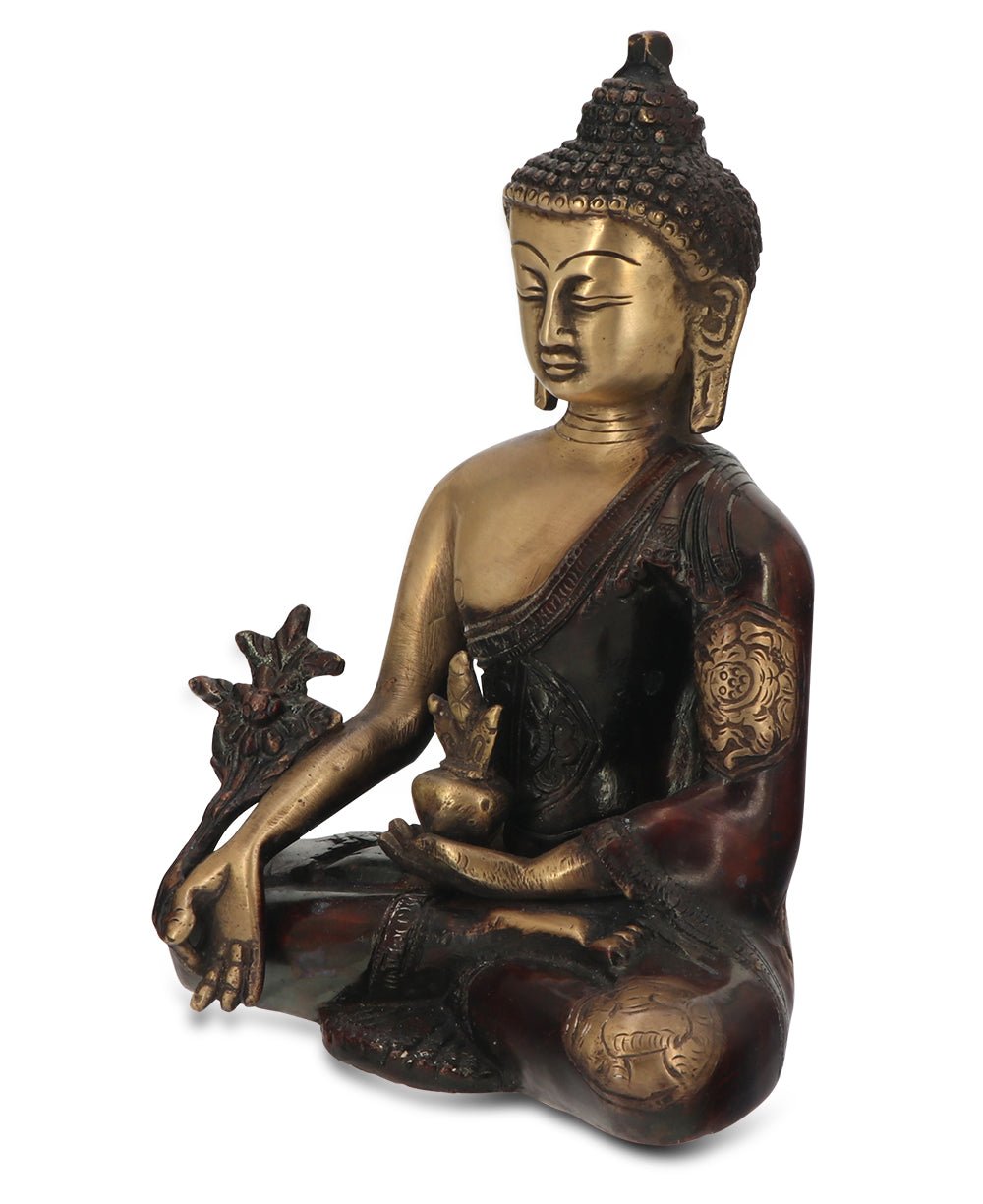 Medicine Buddha Statue in Brass With Intricate Design、mySite、topwebapps