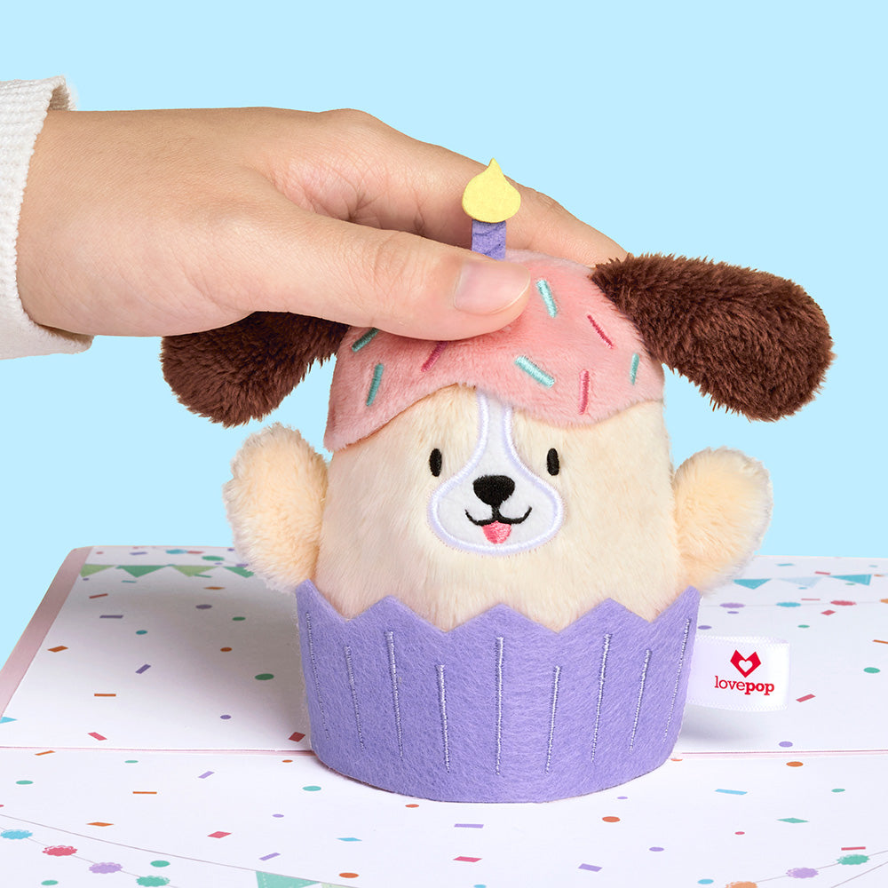 'Let's Pawty' Birthday Dog Plushpop Card、mySite、solidvoid