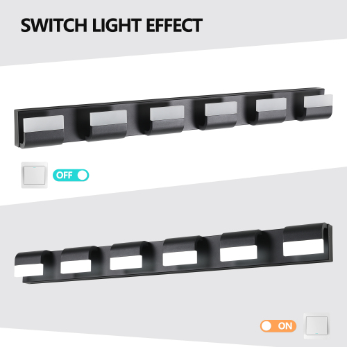 Modern Bathroom Vanity Lighting 6-Light LED Vanity Lights Over Mirror Bath Wall Lighting、、eastwooduniform