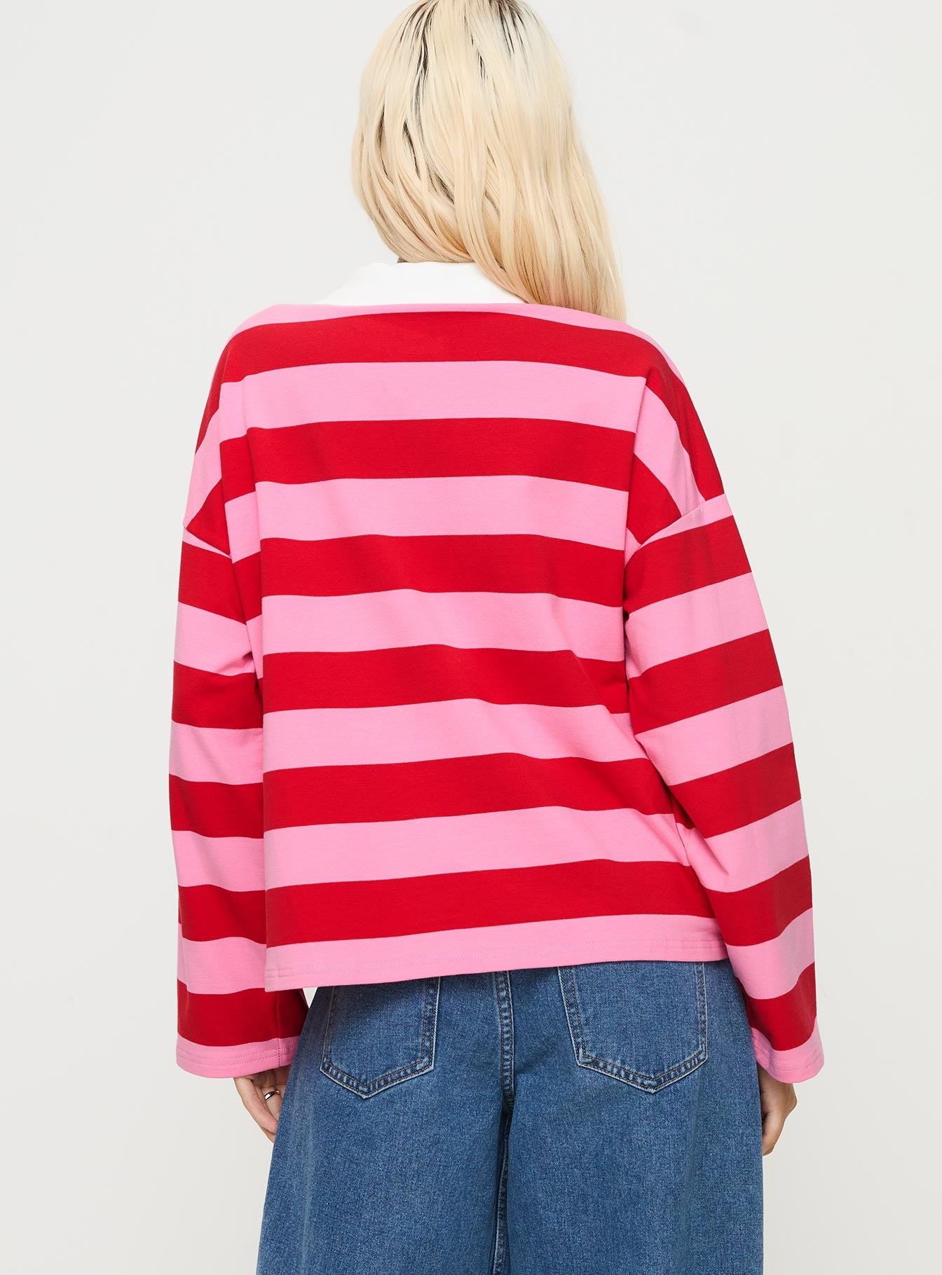 Felivand Collared Sweater Pink / Red、mySite、solidvoid