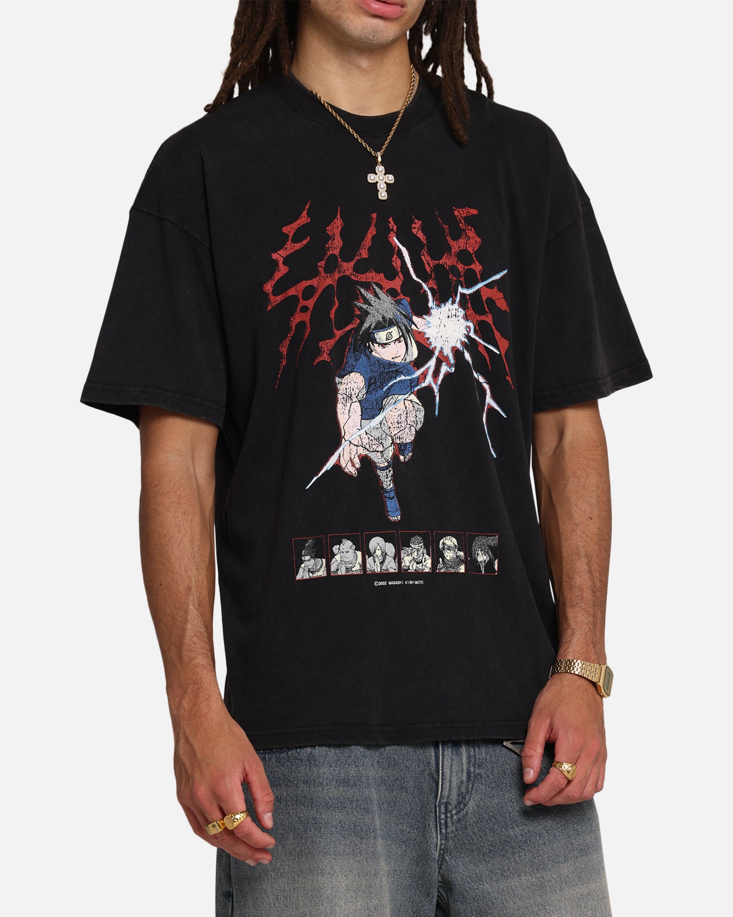 73 Studio X Naruto Sasuke Abandon Vintage T-Shirt Black Acidwash、mySite、zt4zffjzw