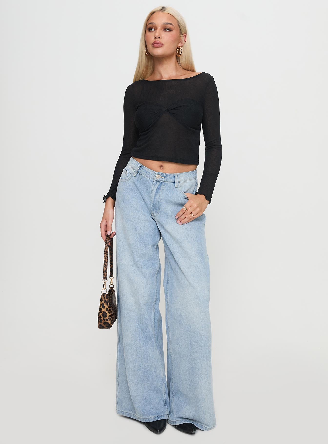 November Long Sleeve Top Black、mySite、solidvoid