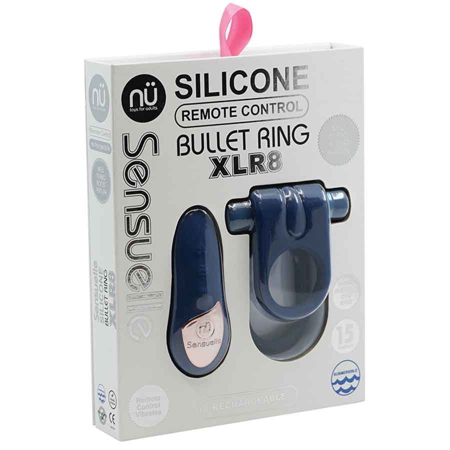 nu Sensuelle Vibrating Silicone Cock Ring and Remote Control Navy Blue、mySite、bottomscart