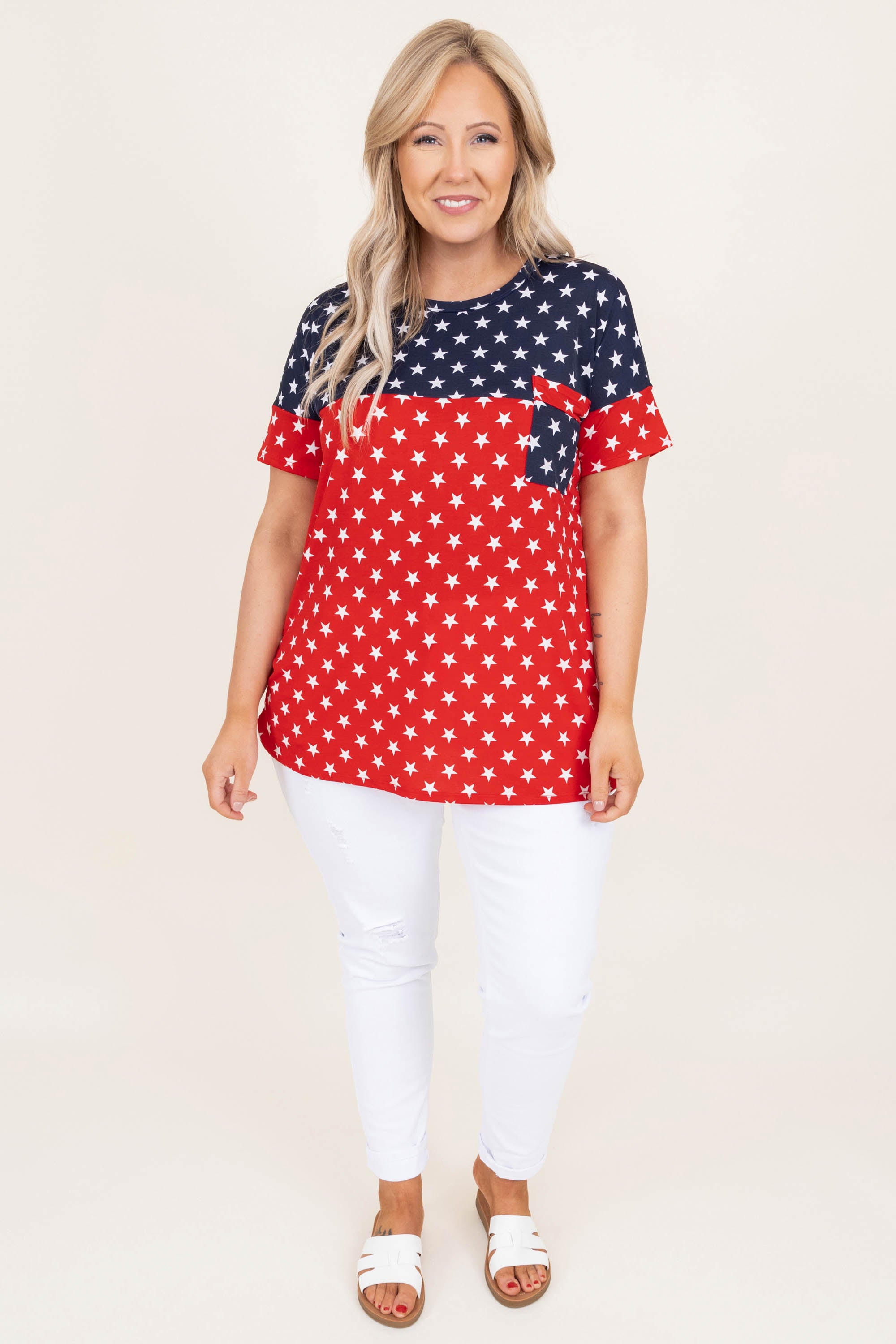  The Brighten Stars Top, Navy-Red、mySite、justintrudeaud