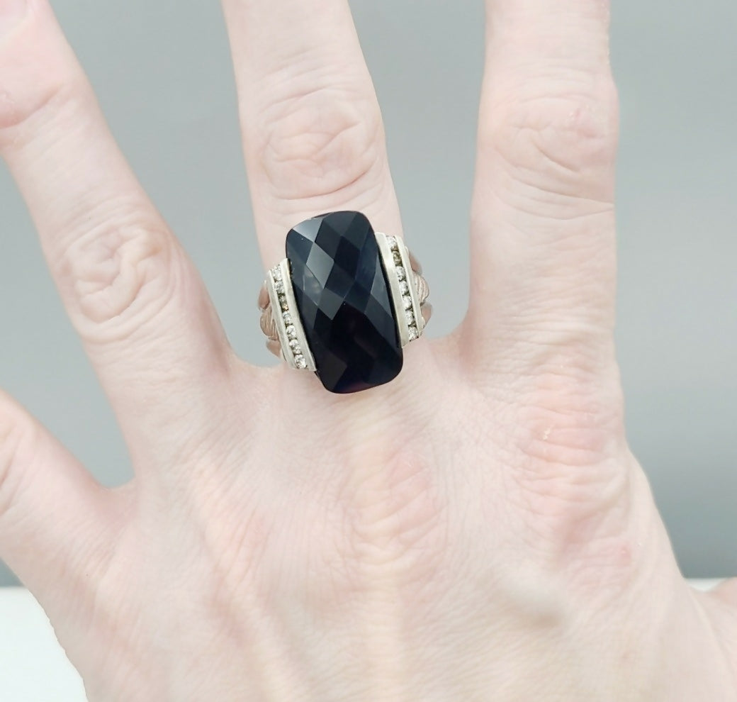 David Yurman Large Deco Ring 鈥?Black Onyx & Diamonds、mySite、hinf8tx79