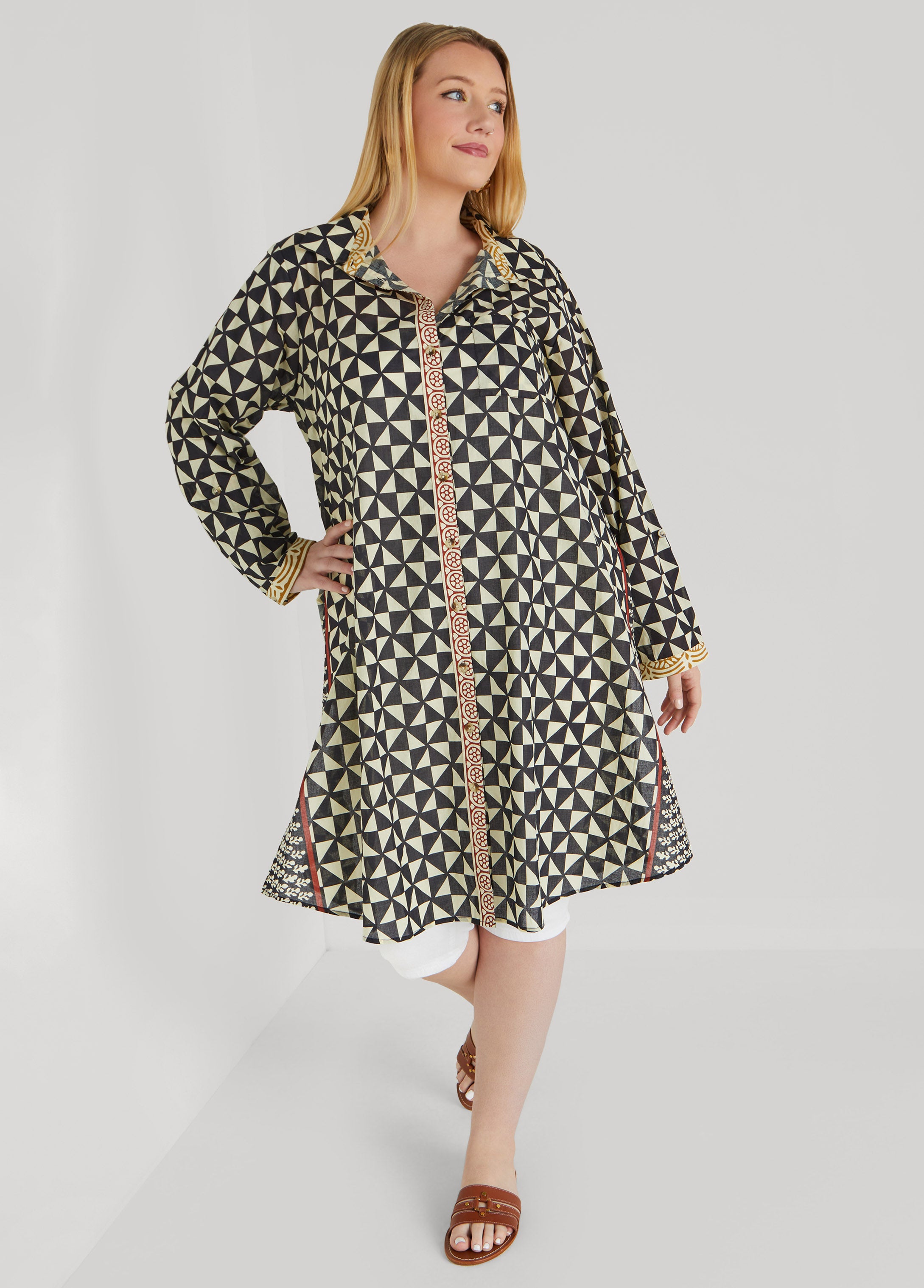 Geo Cotton Duster Shirt、mySite、bengalsvssteelers