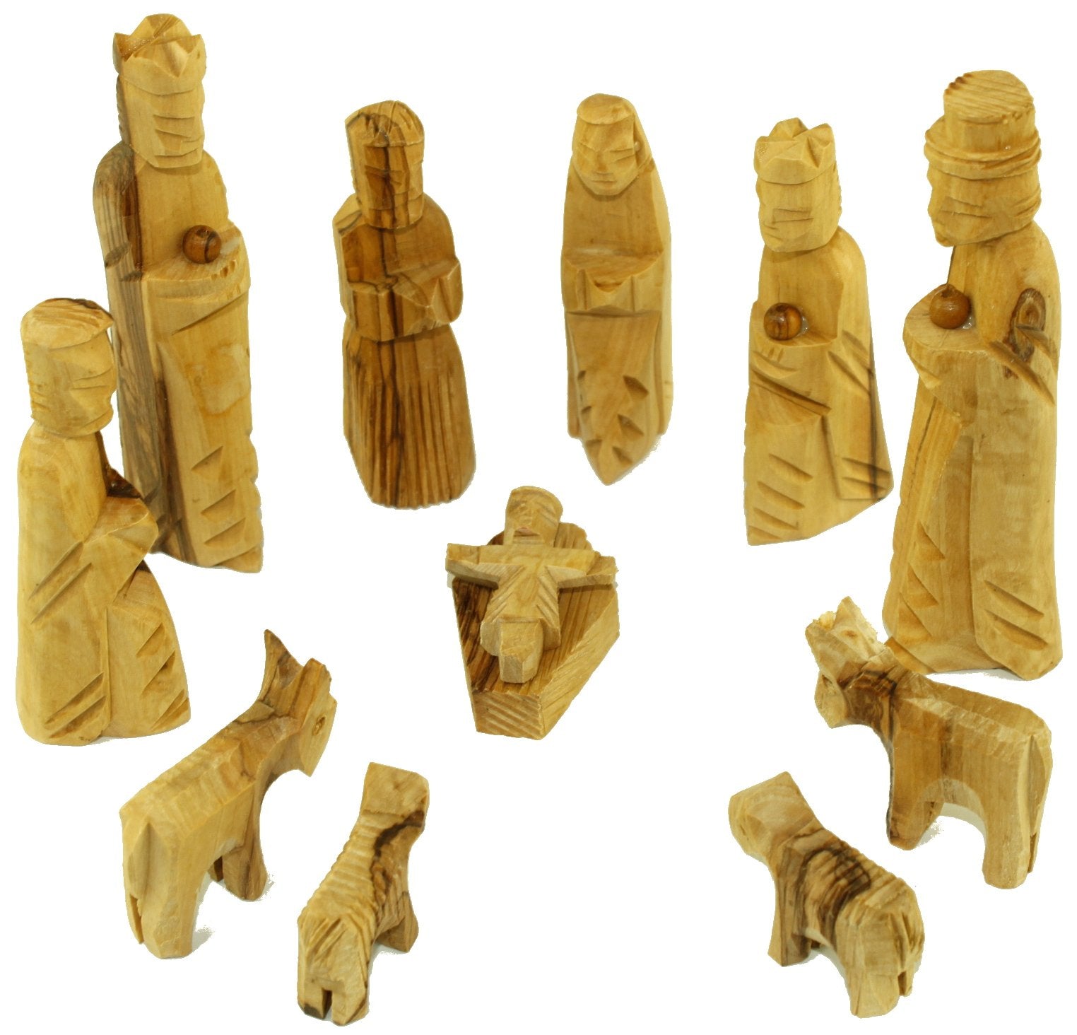  Olive Wood Miniature Nativity Set (12 Pieces Set) - 5 Inches、mySite、elrpsem3k