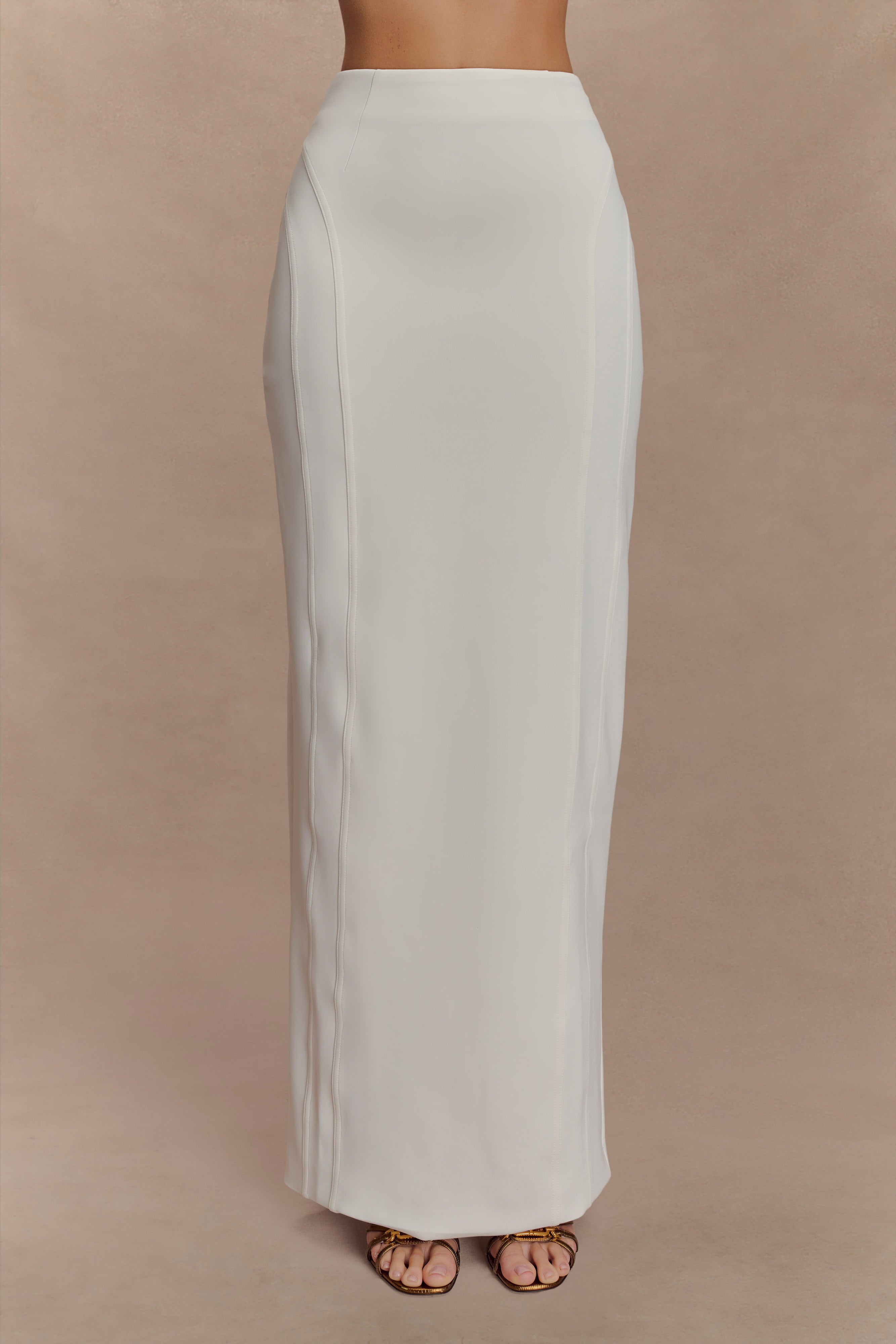 Alma High Waist Maxi Skirt - White、mySite、solidvoid