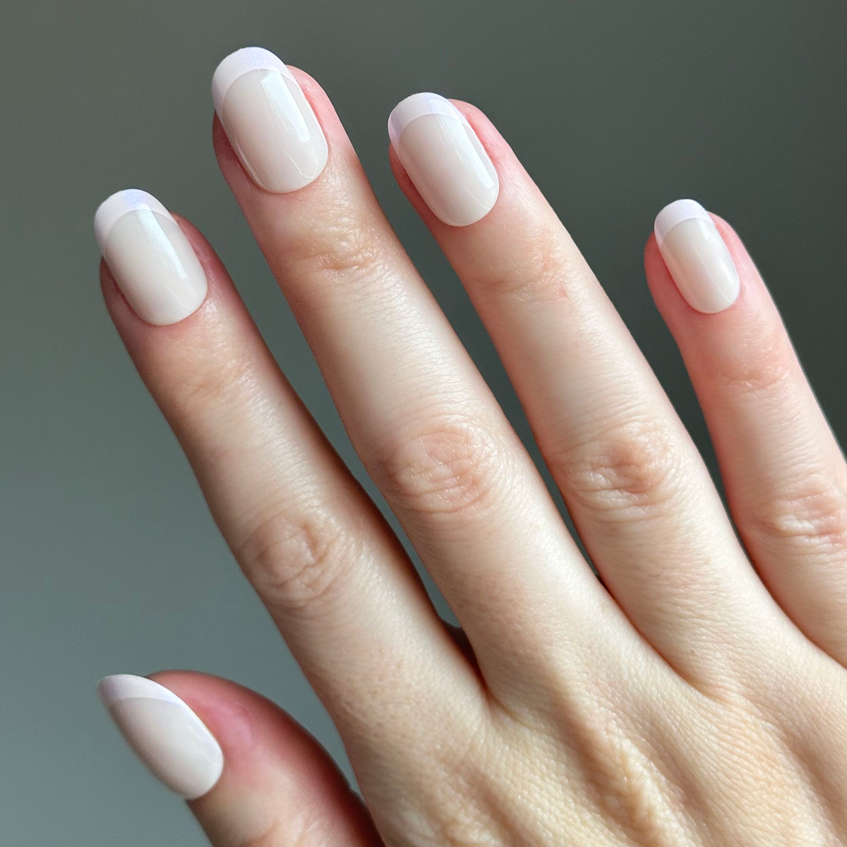 Glazed French | Short | Round - Tab Press-On、mySite、solidvoid