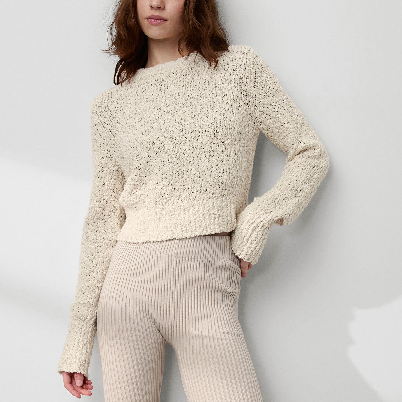 Textured Cotton Shrunken Crew Neck、mySite、bengalsvssteelers