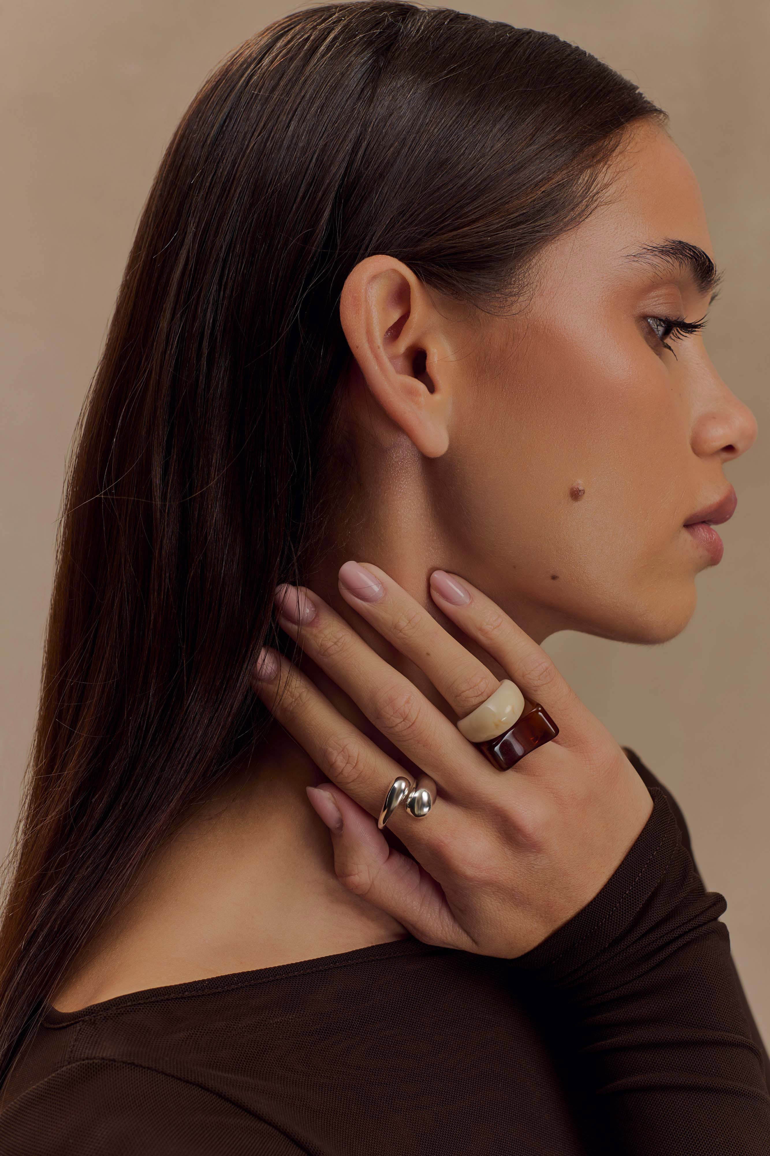 Romeo 3 Stack Ring Set - Silver、mySite、solidvoid