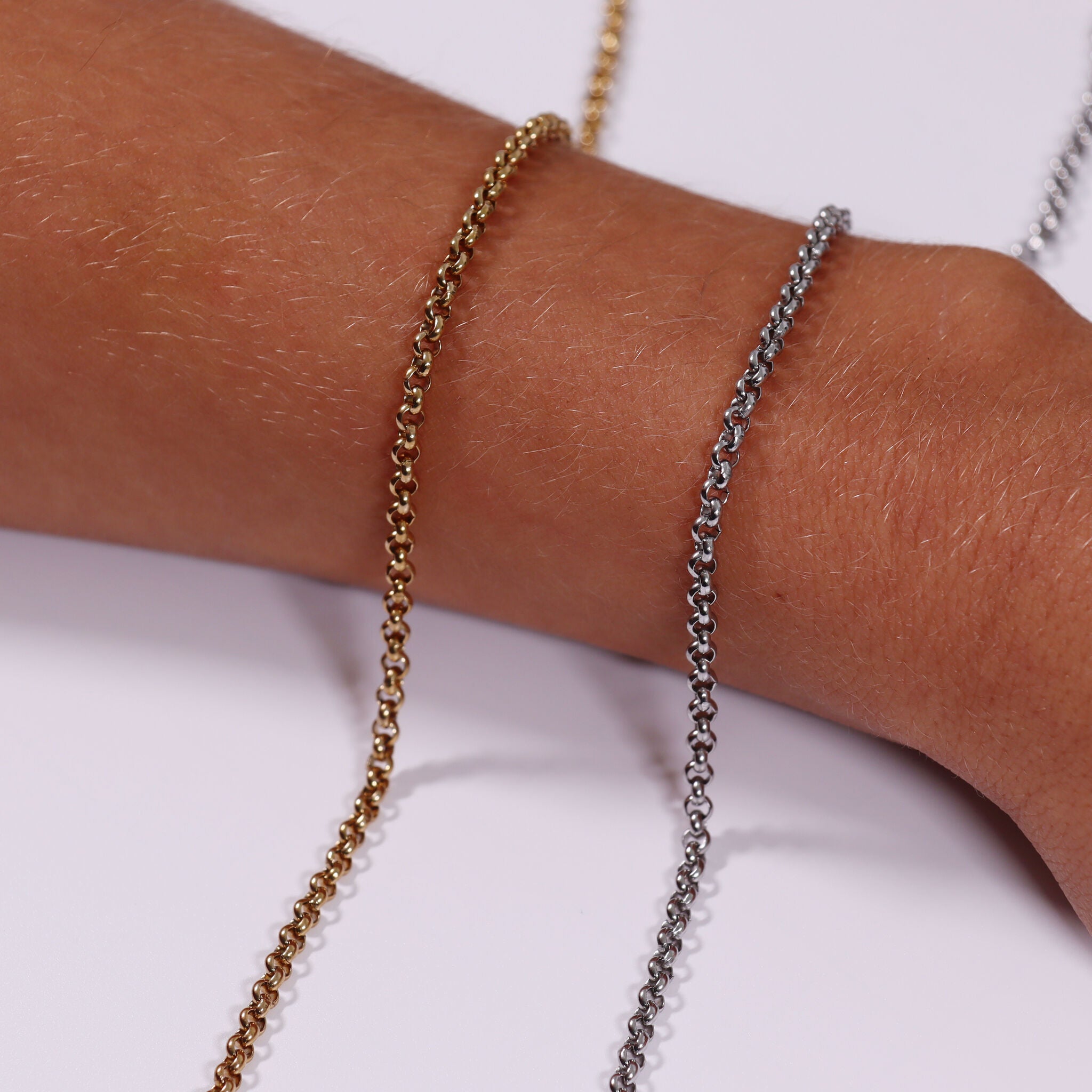 3mm 18K Gold PVD Stainless Steel Rolo Permanent Jewelry Chain By The Foot / SPL1001、mySite、dreamappss