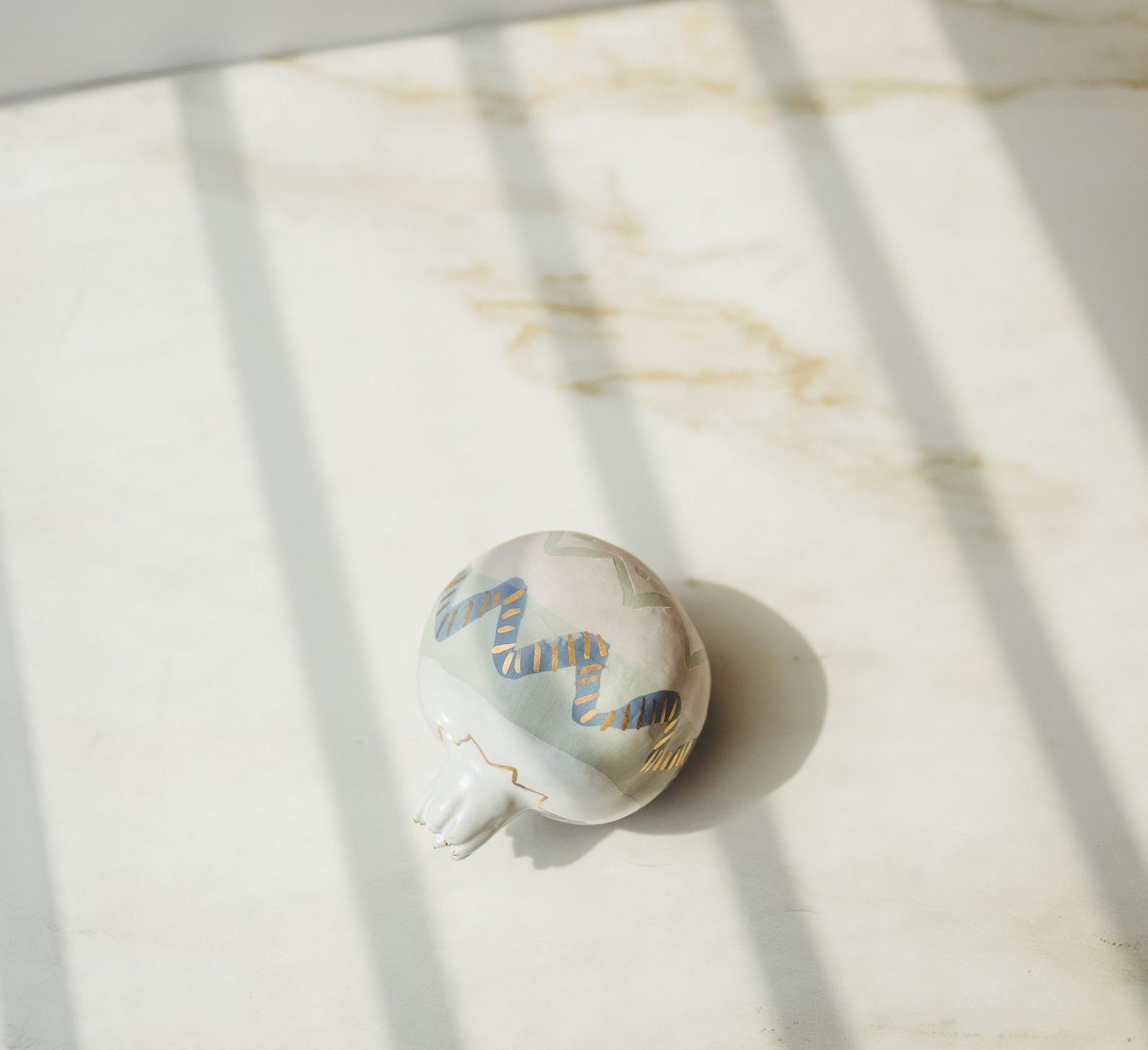 Wavy Blue Pomegranate Sculpture by SIND Studio、mySite、topwebapps