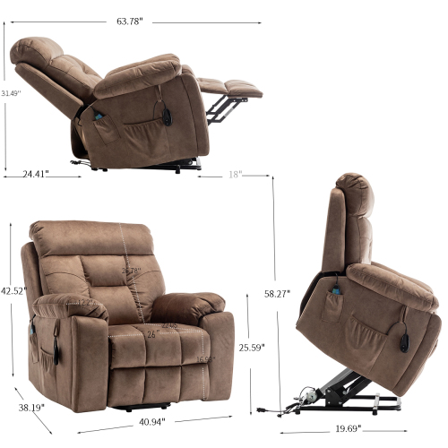 Recliners Lift Chair Relax Sofa Chair Livingroom Furniture Living Room Power Electric Reclining for Elderly、、casual