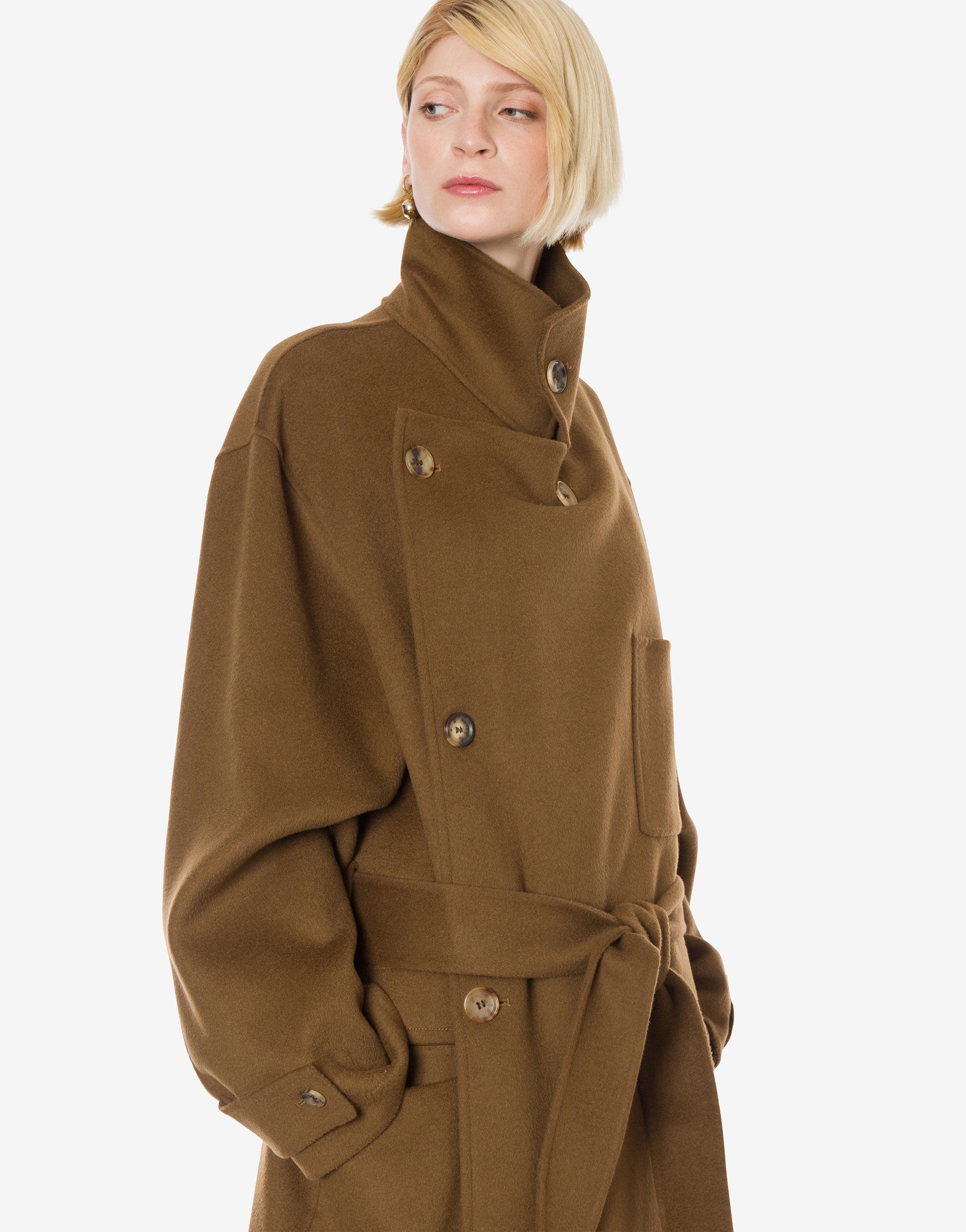 Maxi cappotto in panno di lana double、mySite、aoinhome