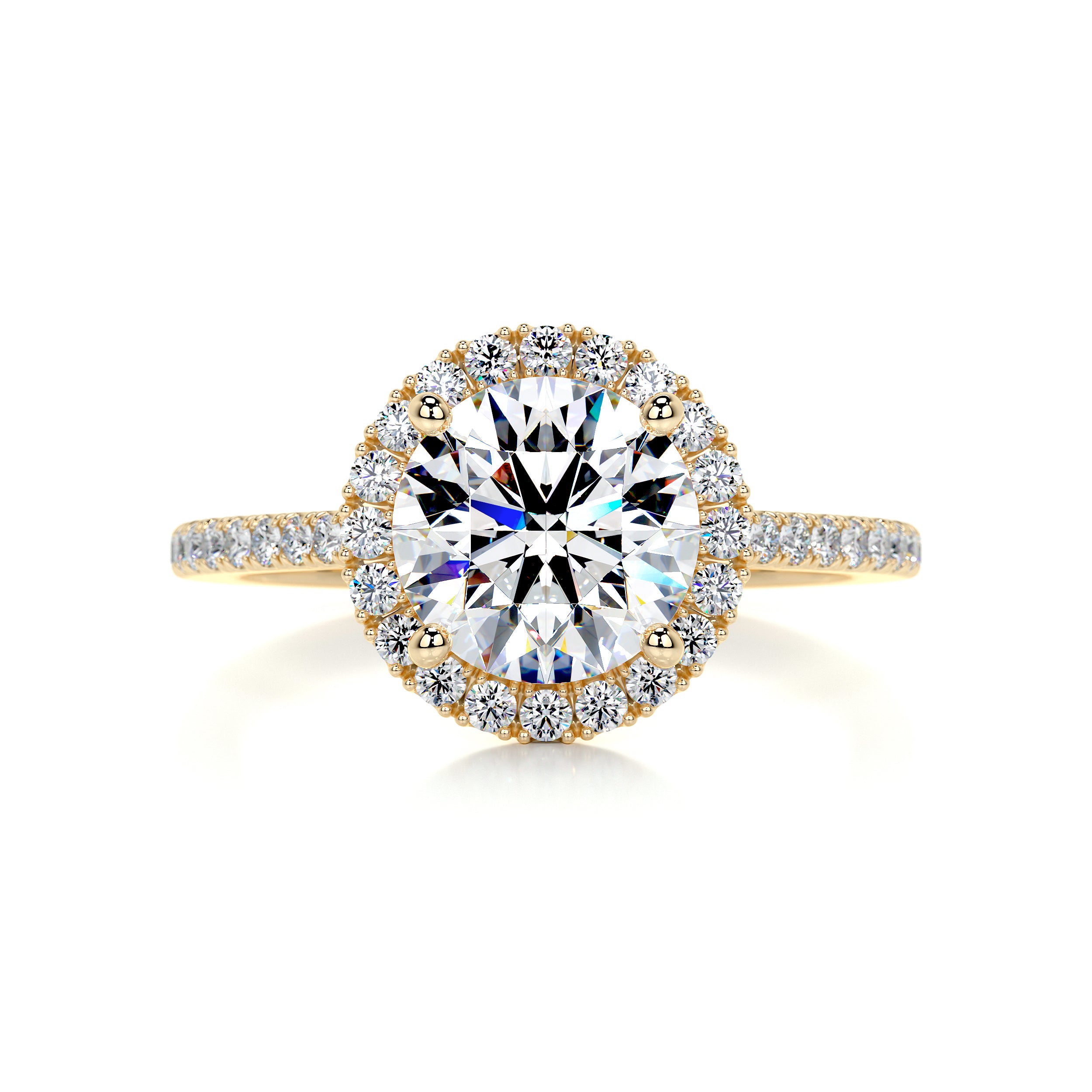 Layla Moissanite & Diamond Ring -18K Yellow Gold、mySite、hinf8tx79
