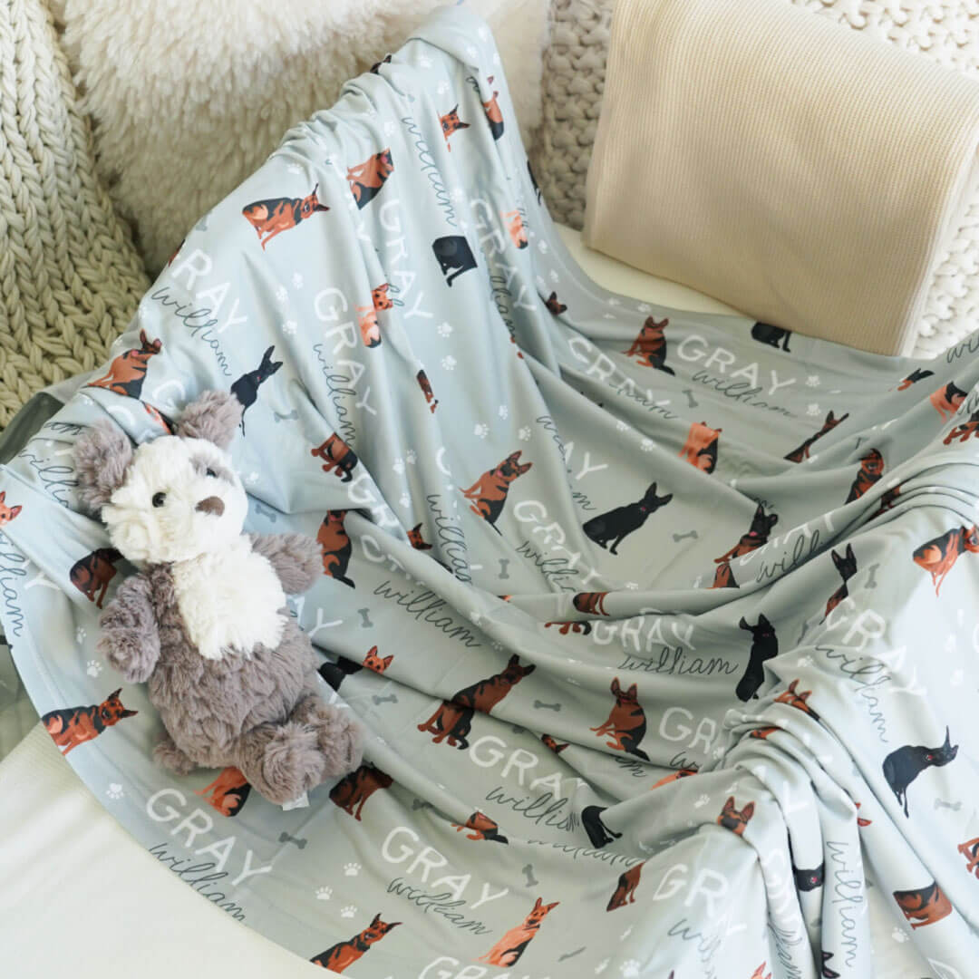  Personalized Baby Name Swaddle Blanket | German Shepherd、mySite、layawaytickets