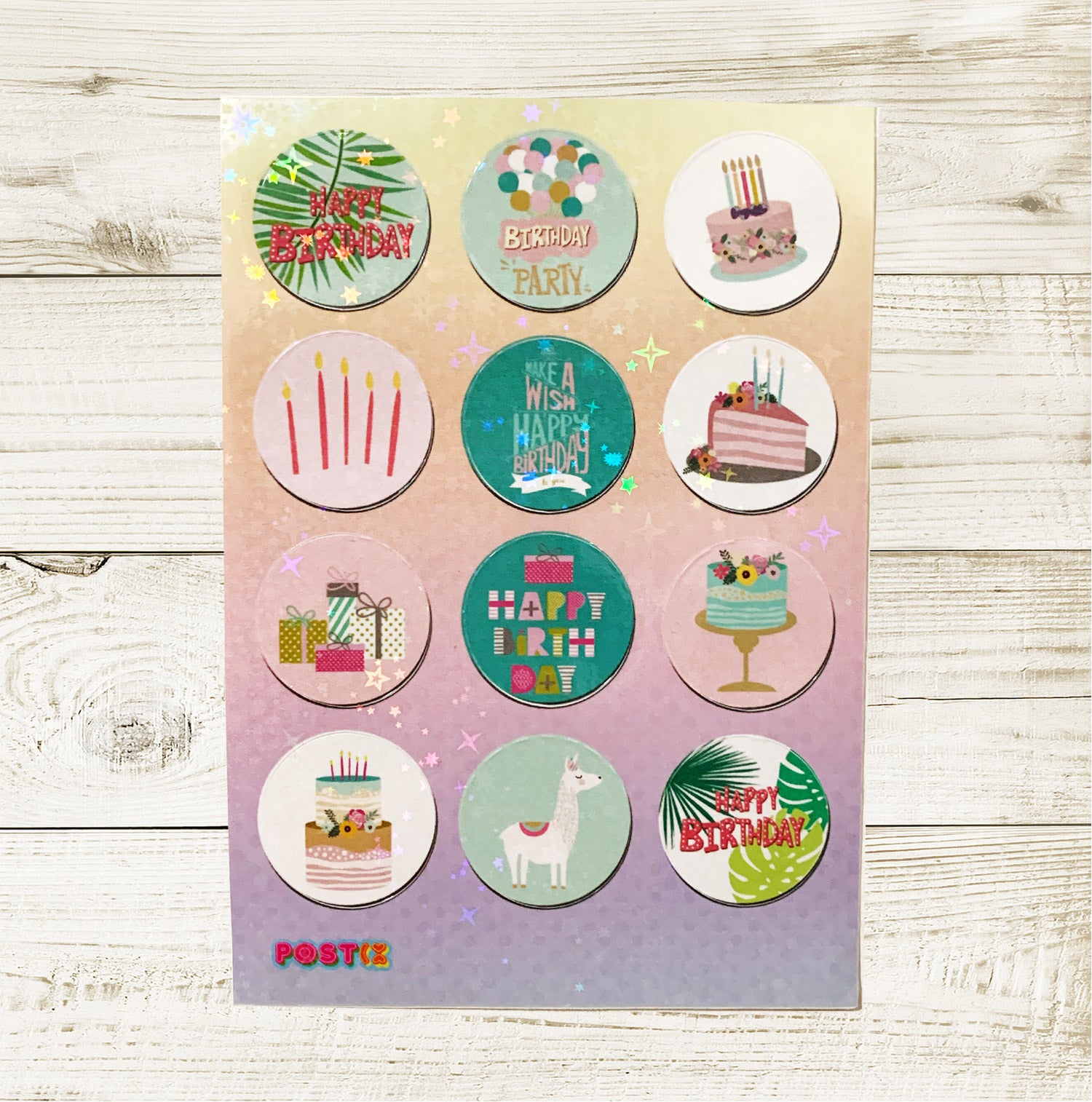  Birthday Party Seals Hologram Sticker Sheet、mySite、ghnorth