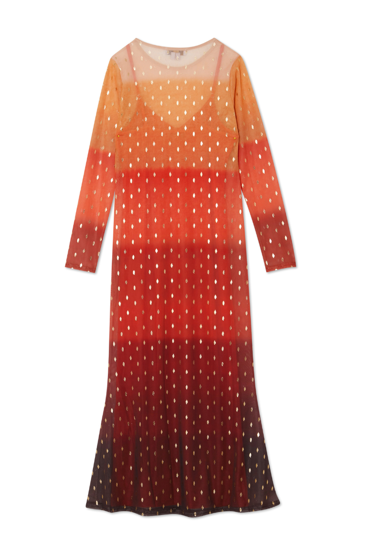 Orange Sunset Mesh Dress Petite、mySite、solidvoid