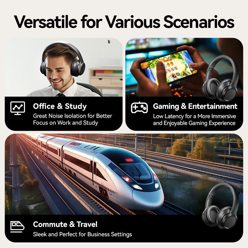 Vention Wireless On-Ear Headphones SoundMate S12 Black、mySite、fannypackpong