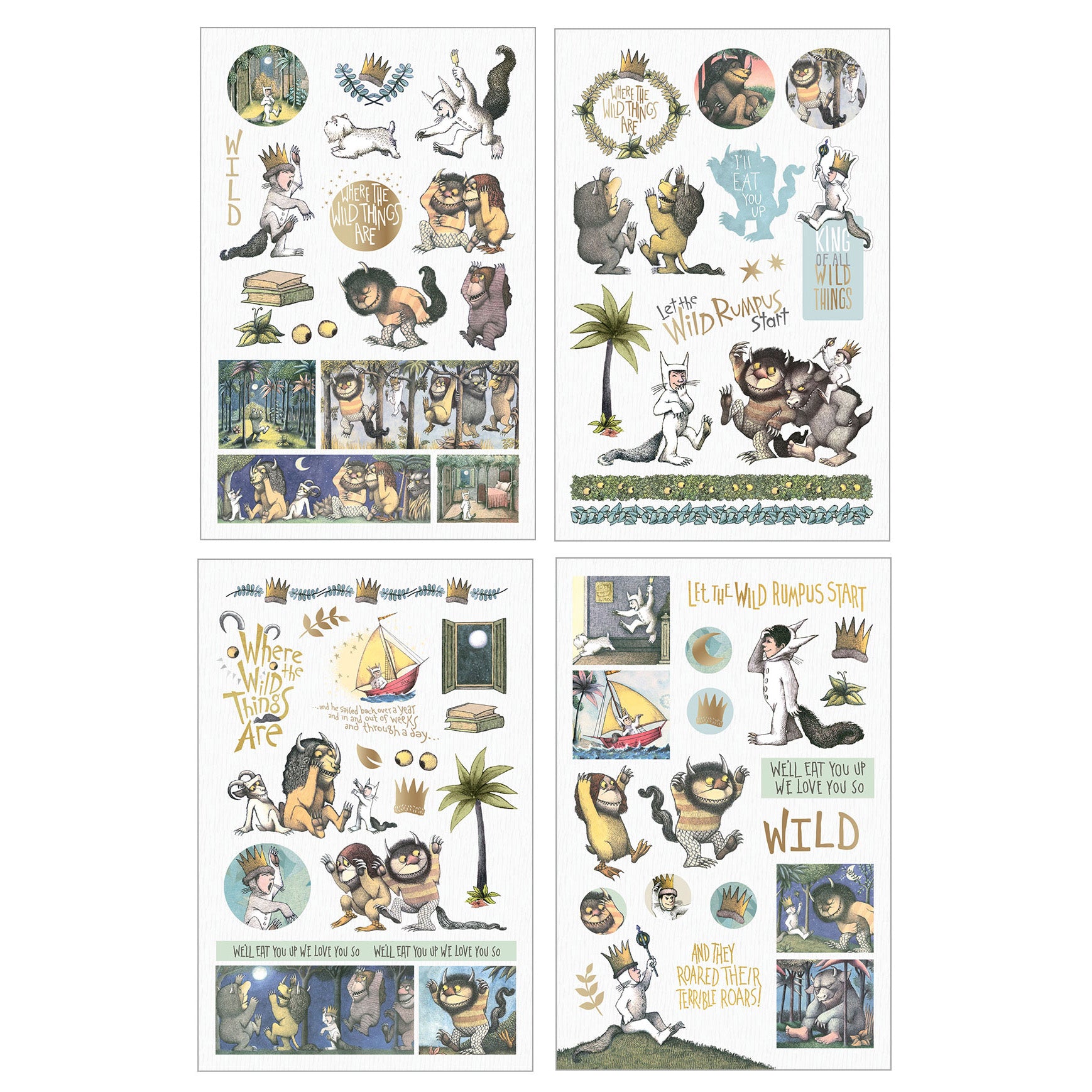  Where the Wild Things Are Stickers, 4 sheets、mySite、ghnorth