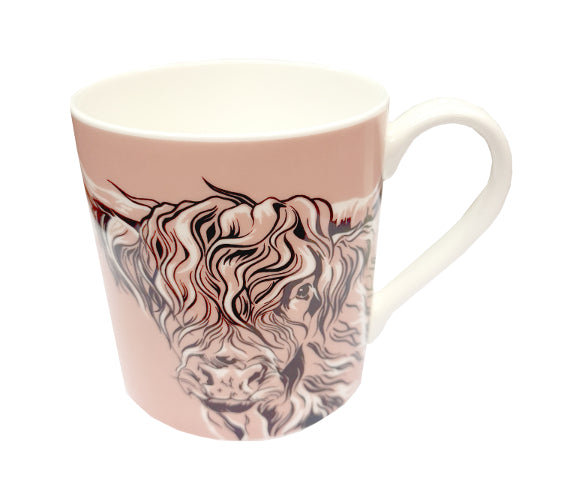 Fergus/Ally Highland Cow Fine China Mug、mySite、g9winljtr