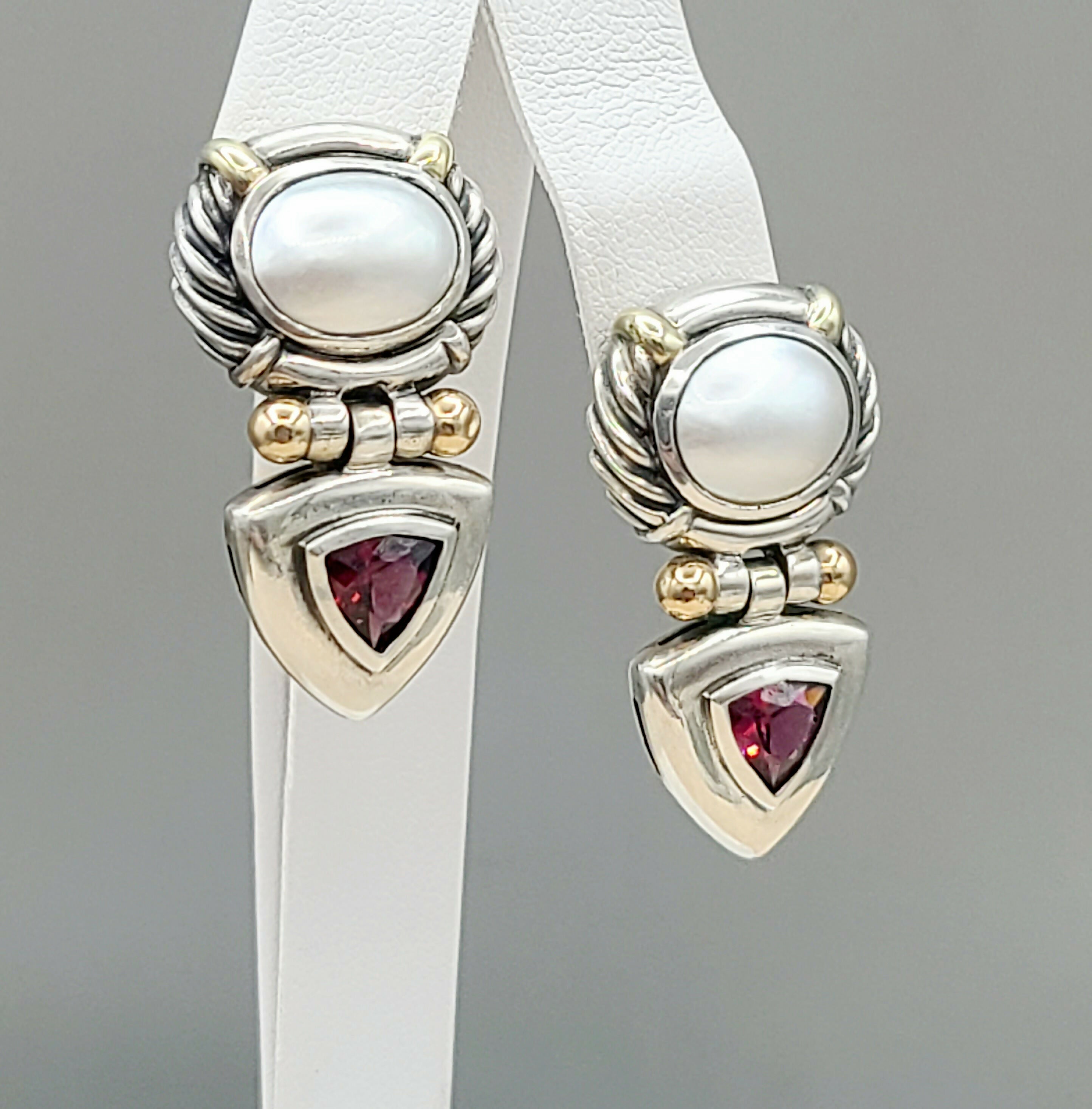 David Yurman Renaissance Drop Earrings Pearl & Garnet、mySite、hinf8tx79