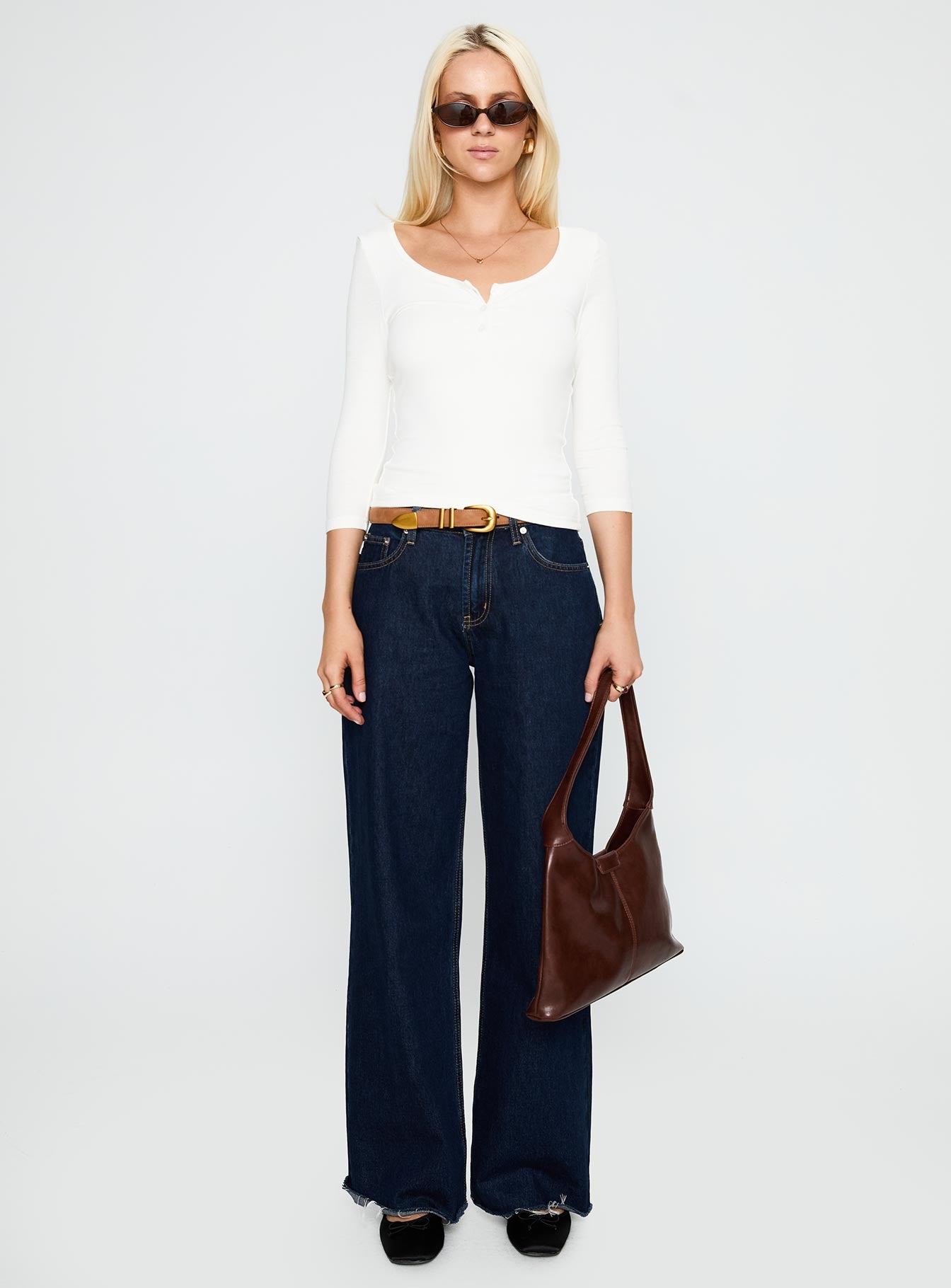 Desirae 3/4 Sleeve Top White、mySite、solidvoid