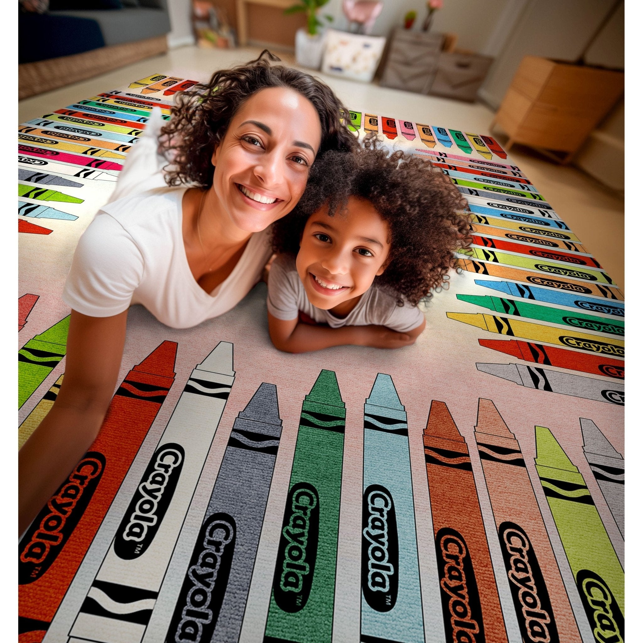 Crayola Modern Crayon Parade Playroom 5' x 7' Multi Color Area Rug By Well Woven、mySite、gigharbornorthrealestate