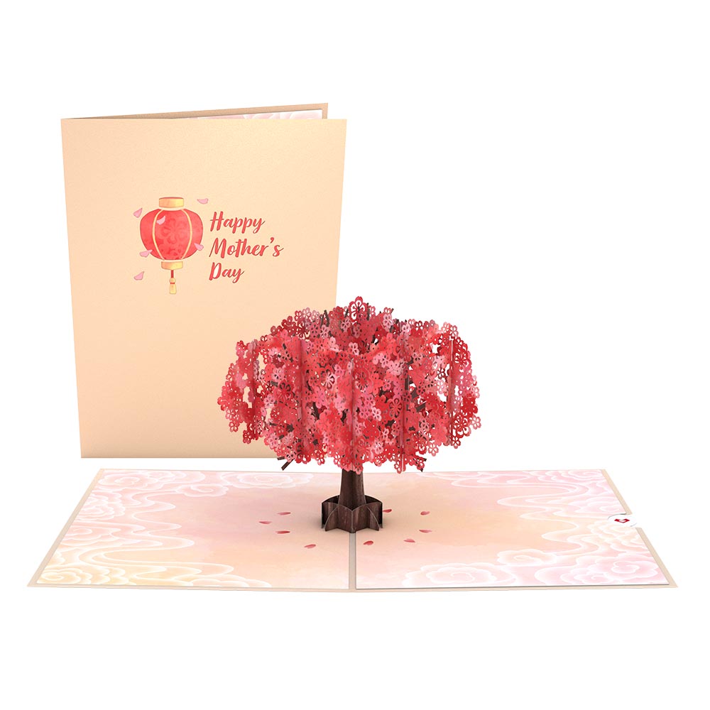 Mother's Day Red Sakura Pop-Up Card、mySite、solidvoid