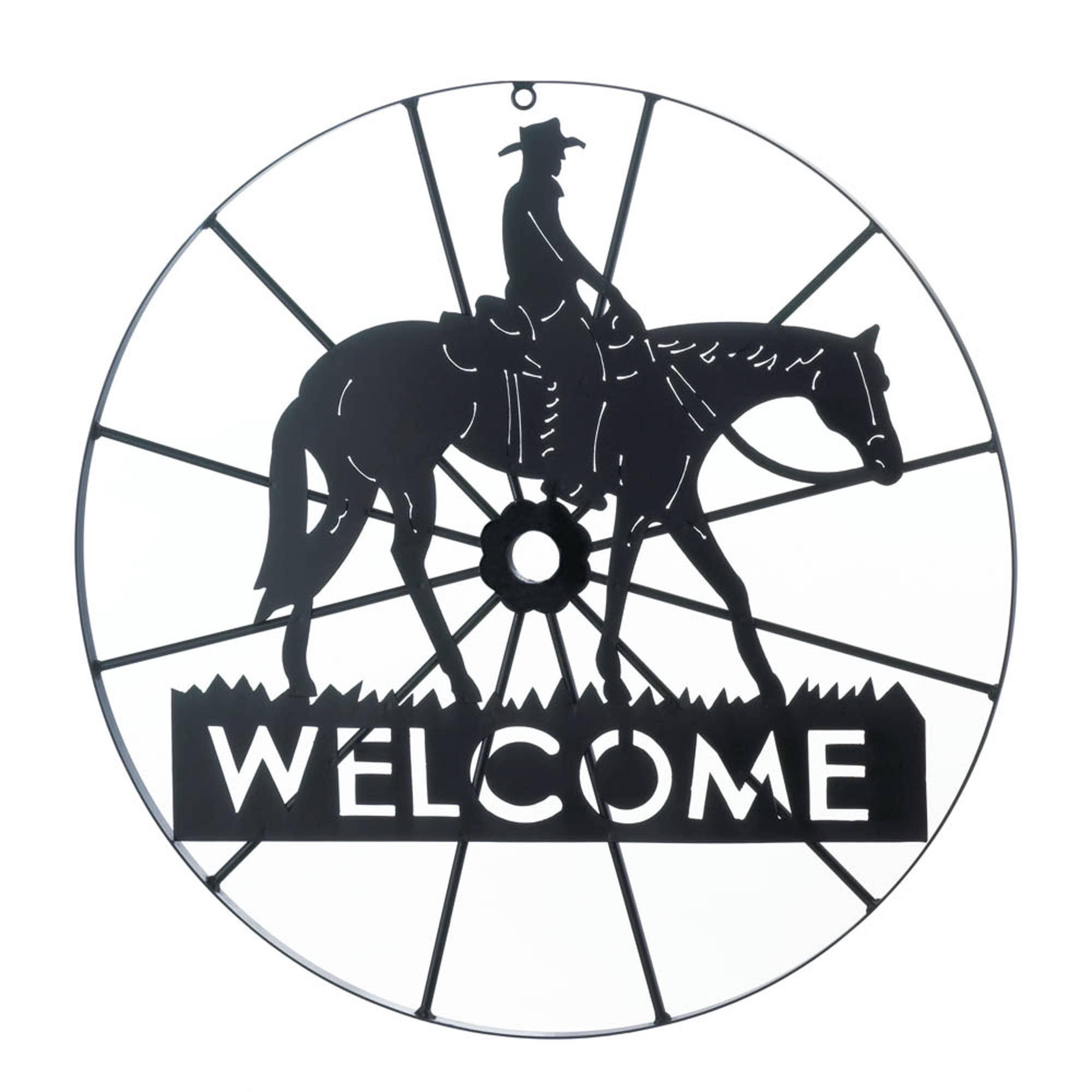 Cowboy Welcome Wheel Sign、mySite、g9winljtr