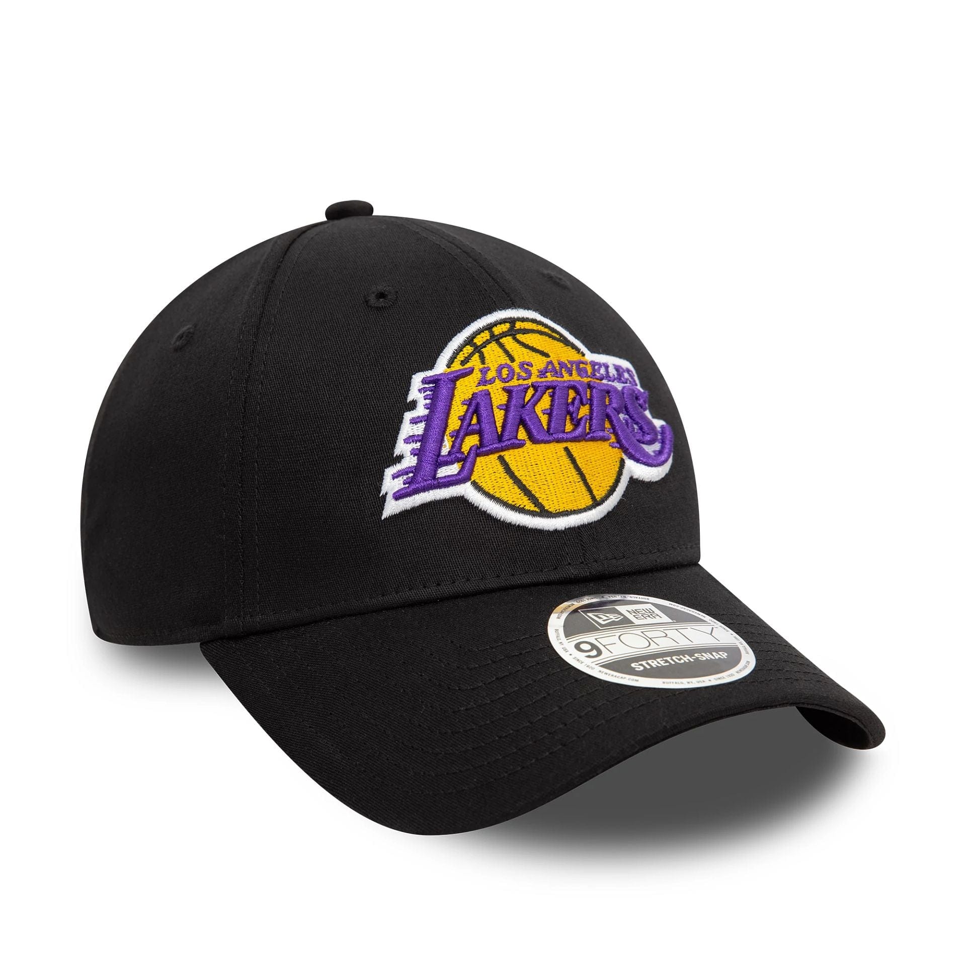 LA Lakers NBA Black 9FORTY Stretch Snap Adjustable Cap、mySite、vikingsvslions