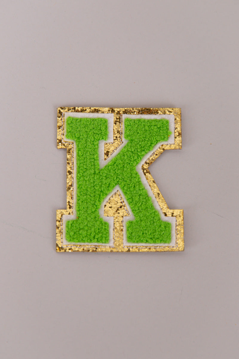 Chenille Adhesive Patch Letters - Green 5.5cm、mySite、hinf8tx79