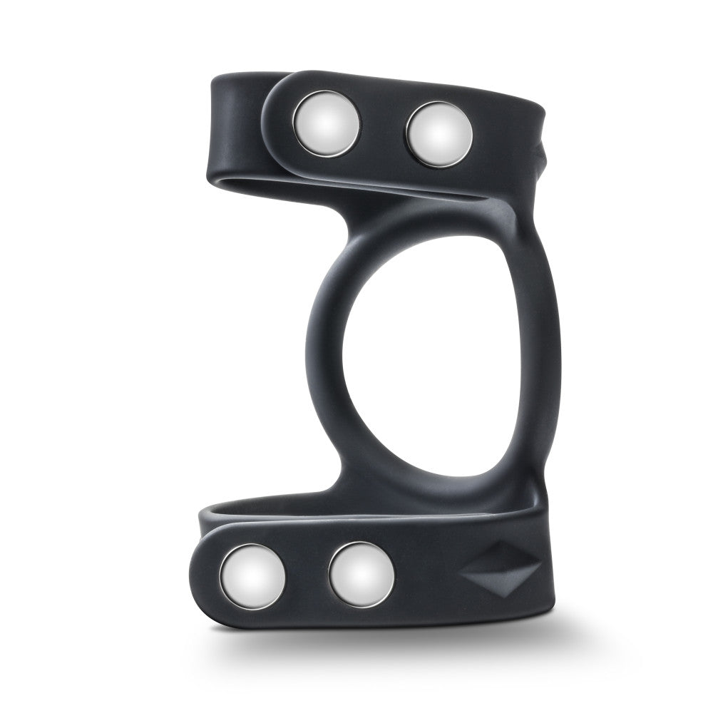 Performance By Blush® | VS8: Black Silicone Double Ball Strap & Penis Ring、mySite、bottomscart