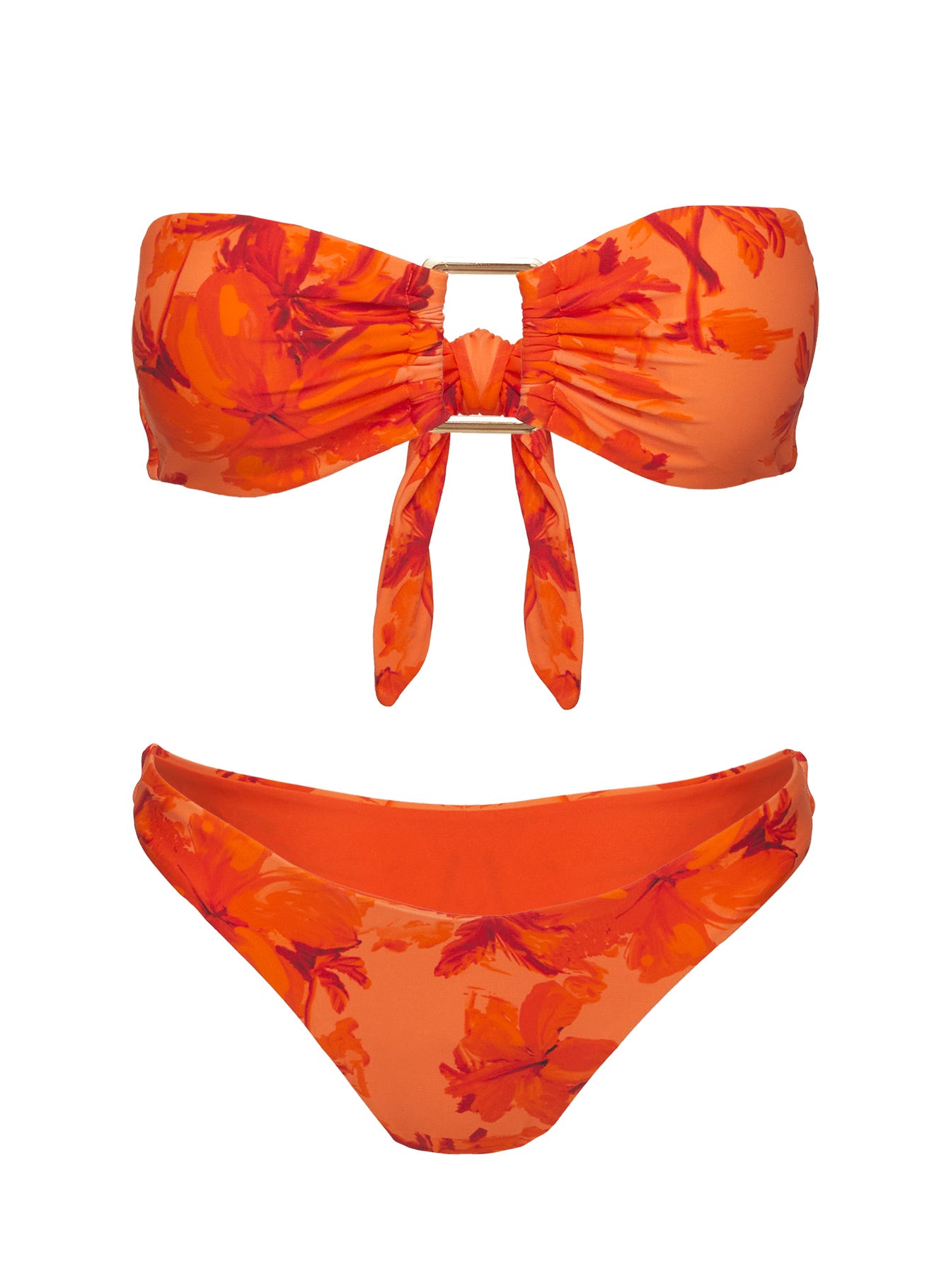 Calbira Cheeky Bikini Bottoms Orange Floral、mySite、solidvoid