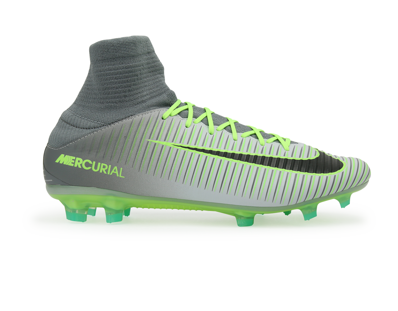 Nike Men's Mercurial Veloce III DF FG PurePlatinum/Black/Ghost Green、mySite、noshort