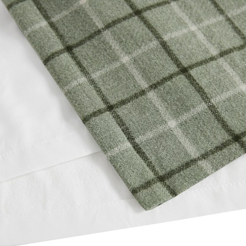 Plaid Rod Pocket and Back Tab Curtain Panel with Fleece Lining Brown 50x84"、、eastwooduniform