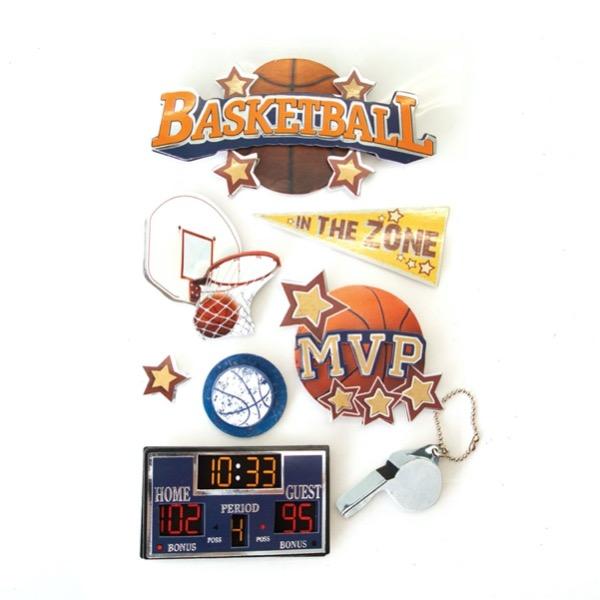  Scrapbook Stickers - 3D Basketball MVP、mySite、ghnorth