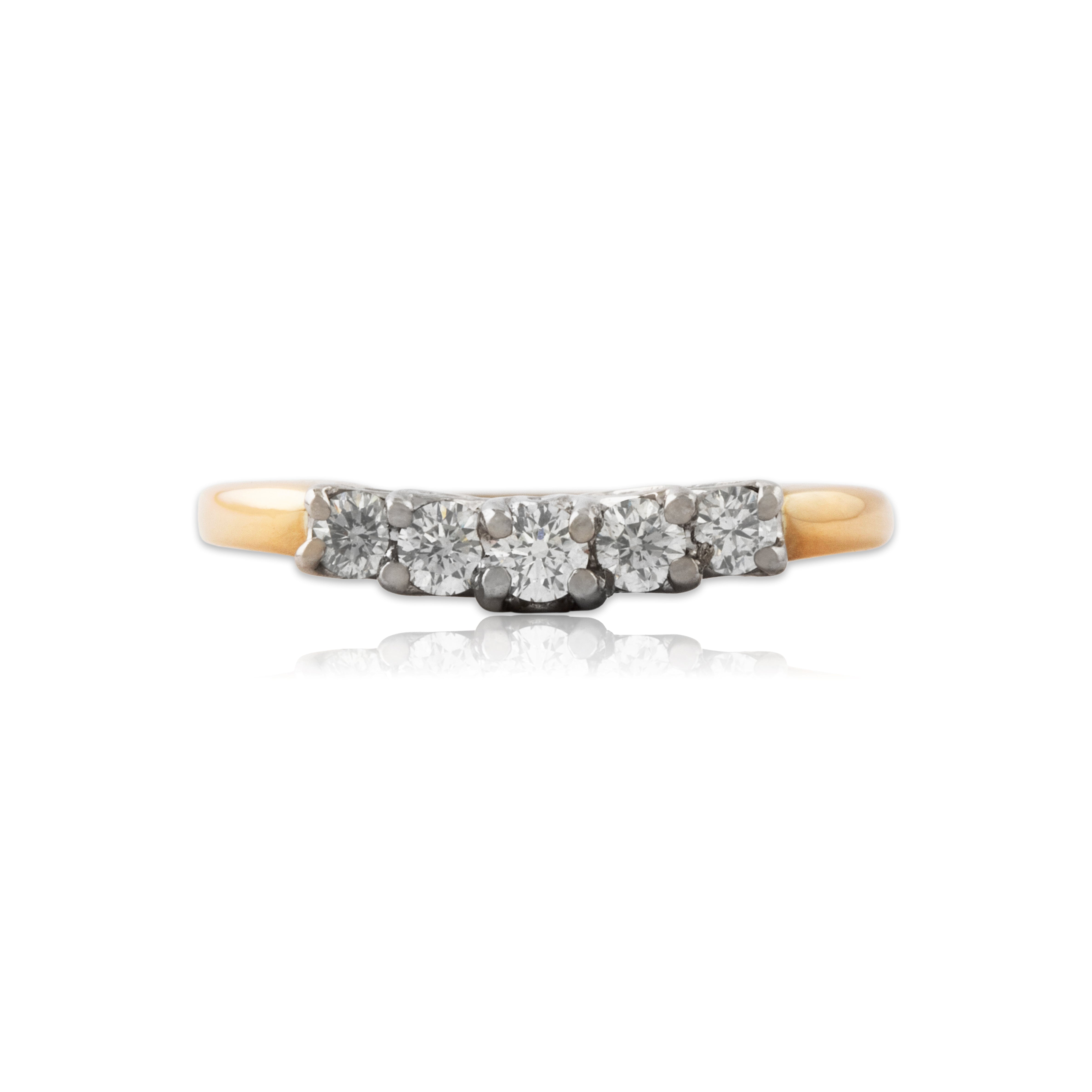 Vintage 14k Yellow Gold .316cttw Diamond Chevron Band Ring 5.25、mySite、hinf8tx79