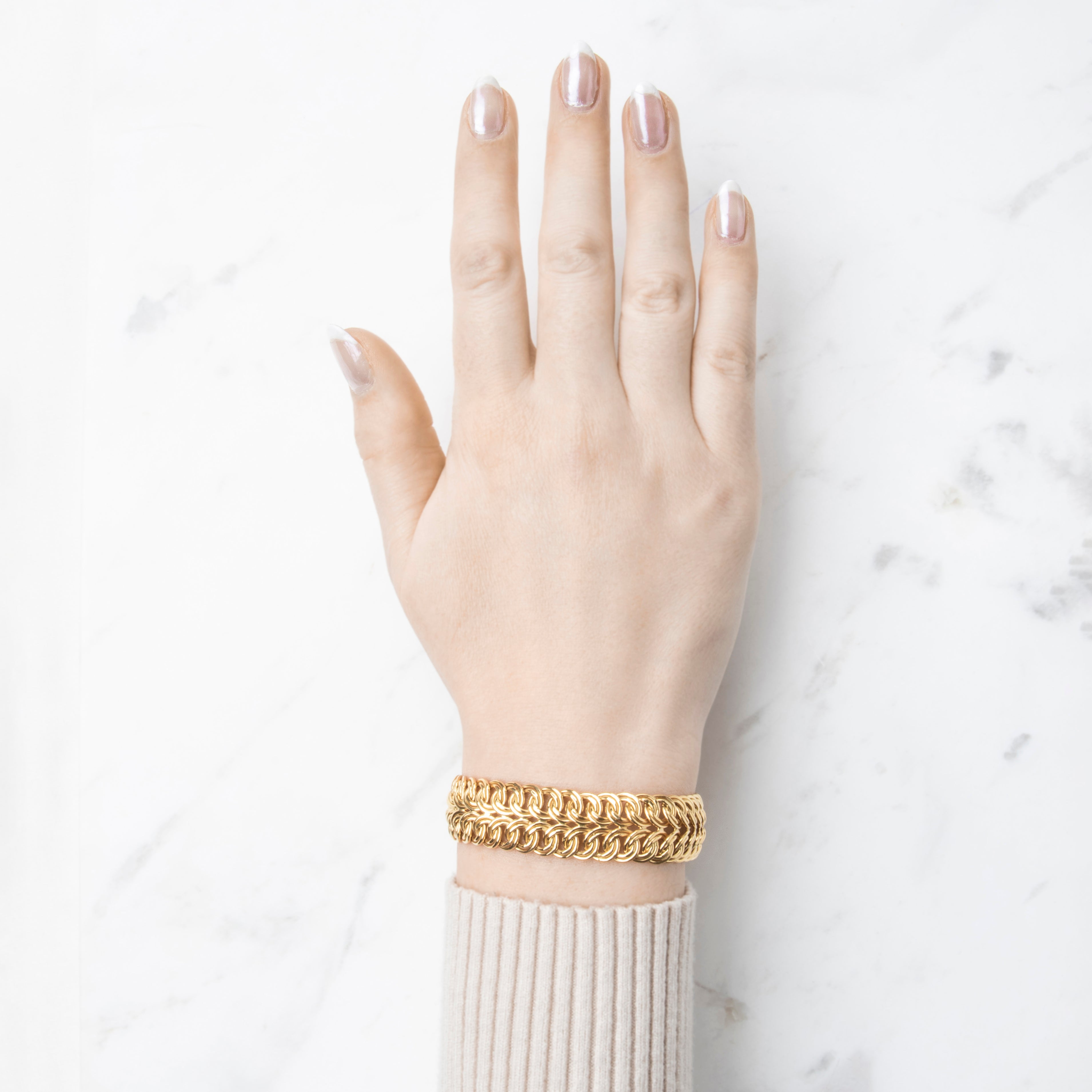 Vintage Italian Unusual 18k Yellow Gold Lavish Loops Bracelet 7、mySite、hinf8tx79