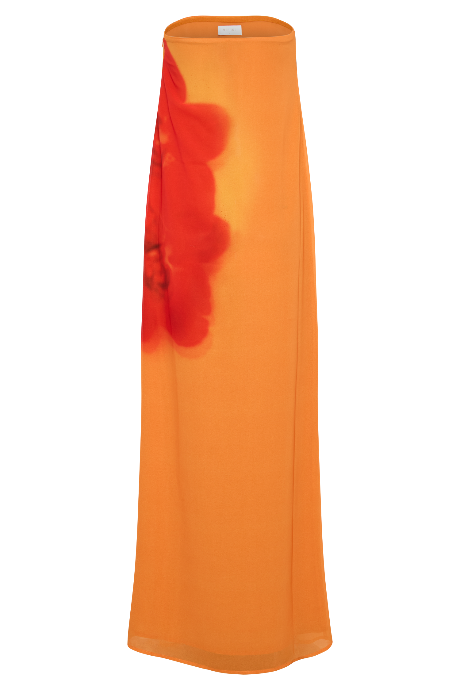 Amaya Strapless Chiffon Maxi Dress - Koi Orchid Print、mySite、solidvoid