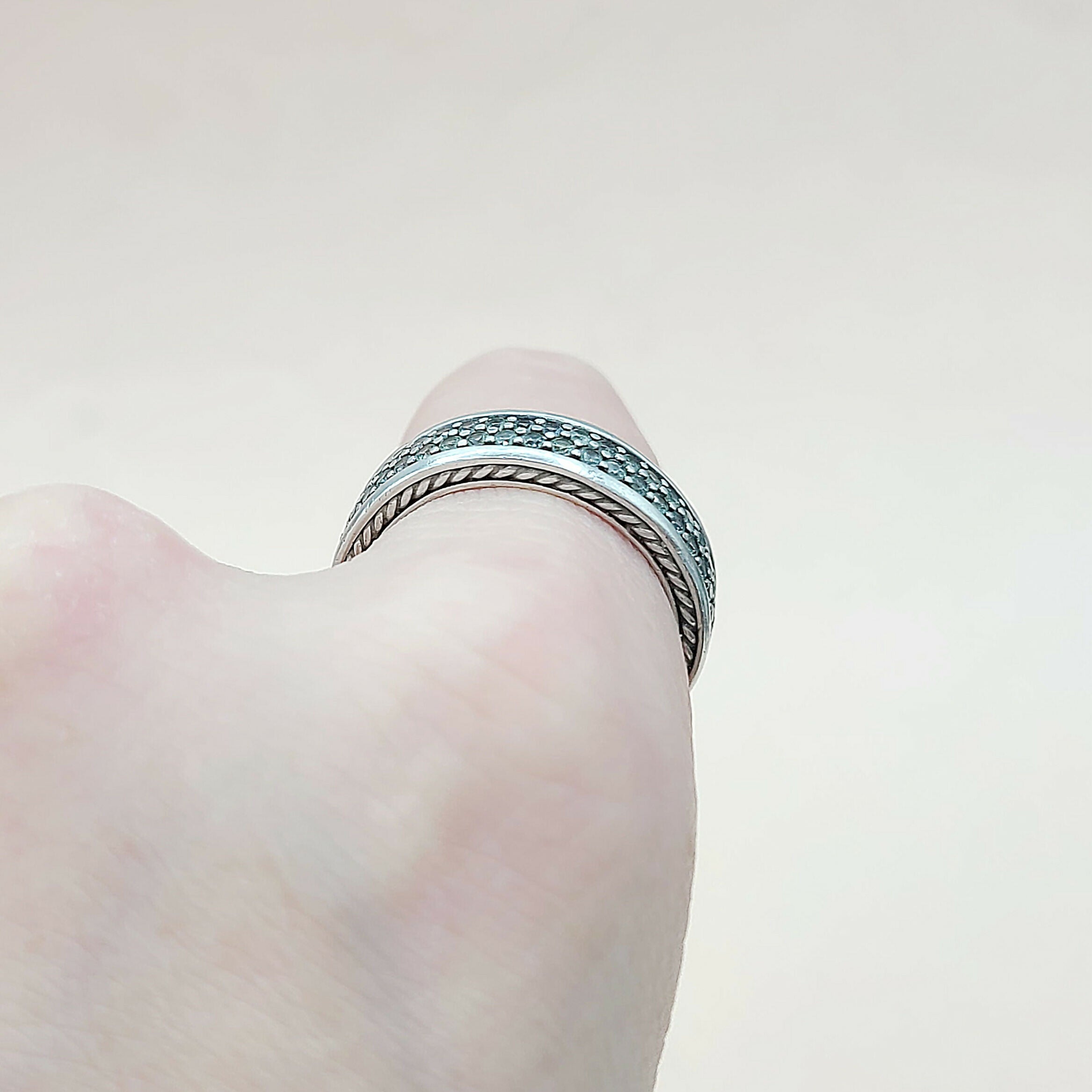David Yurman Steamline Gray Sapphire Two Row Band Ring、mySite、hinf8tx79