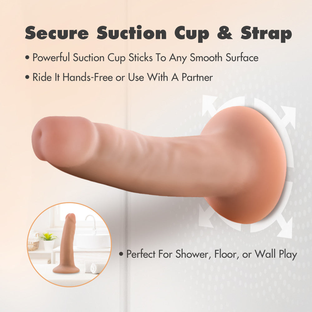 Dr. Skin Plus By Blush® | Realistic Vanilla 5.-Inch Long Soft Yet Erect & Posable Dildo With Suction Cup Base、mySite、bottomscart