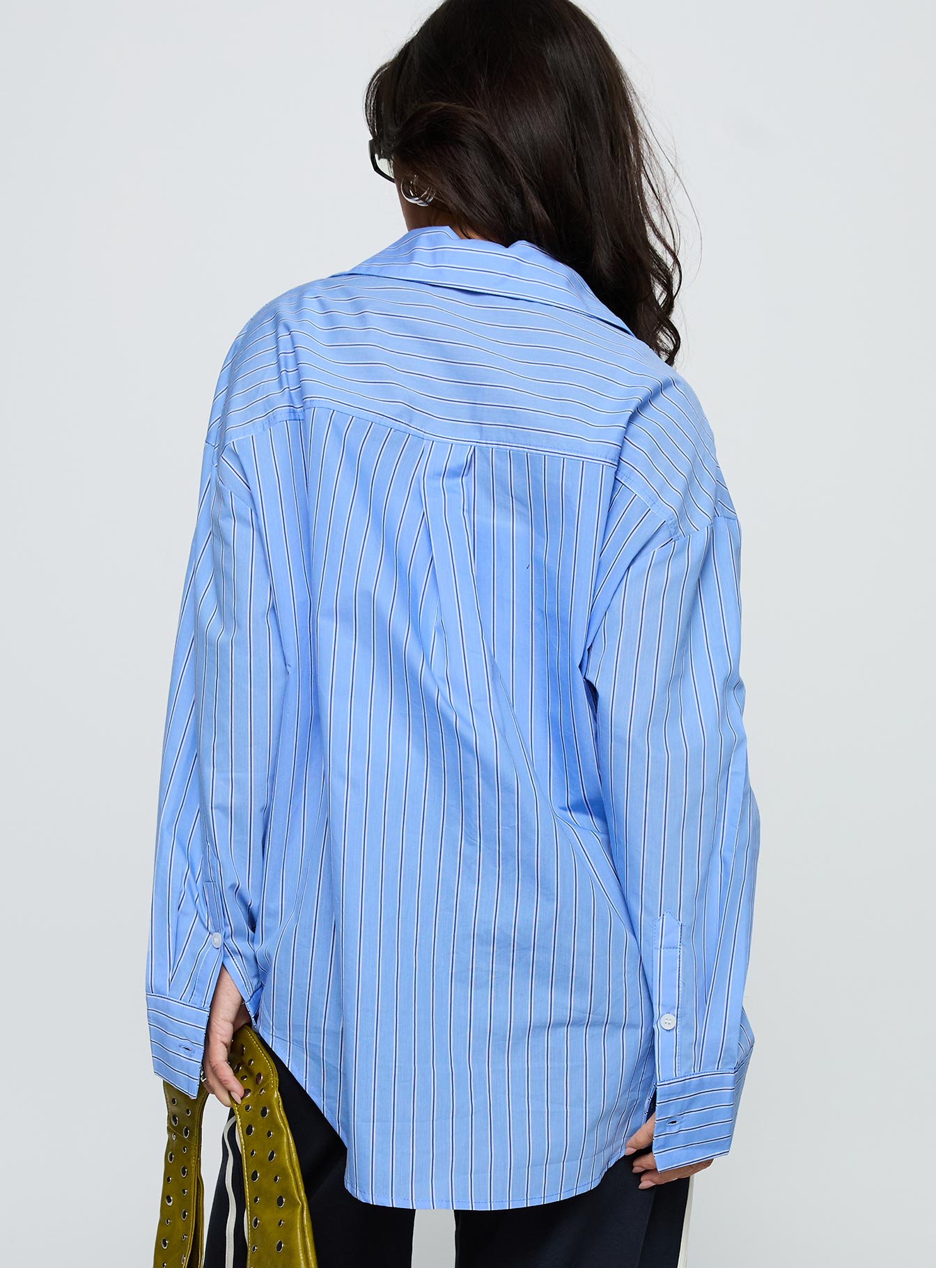 Kodhi Oversized Long Sleeve Top Blue Stripe、mySite、solidvoid