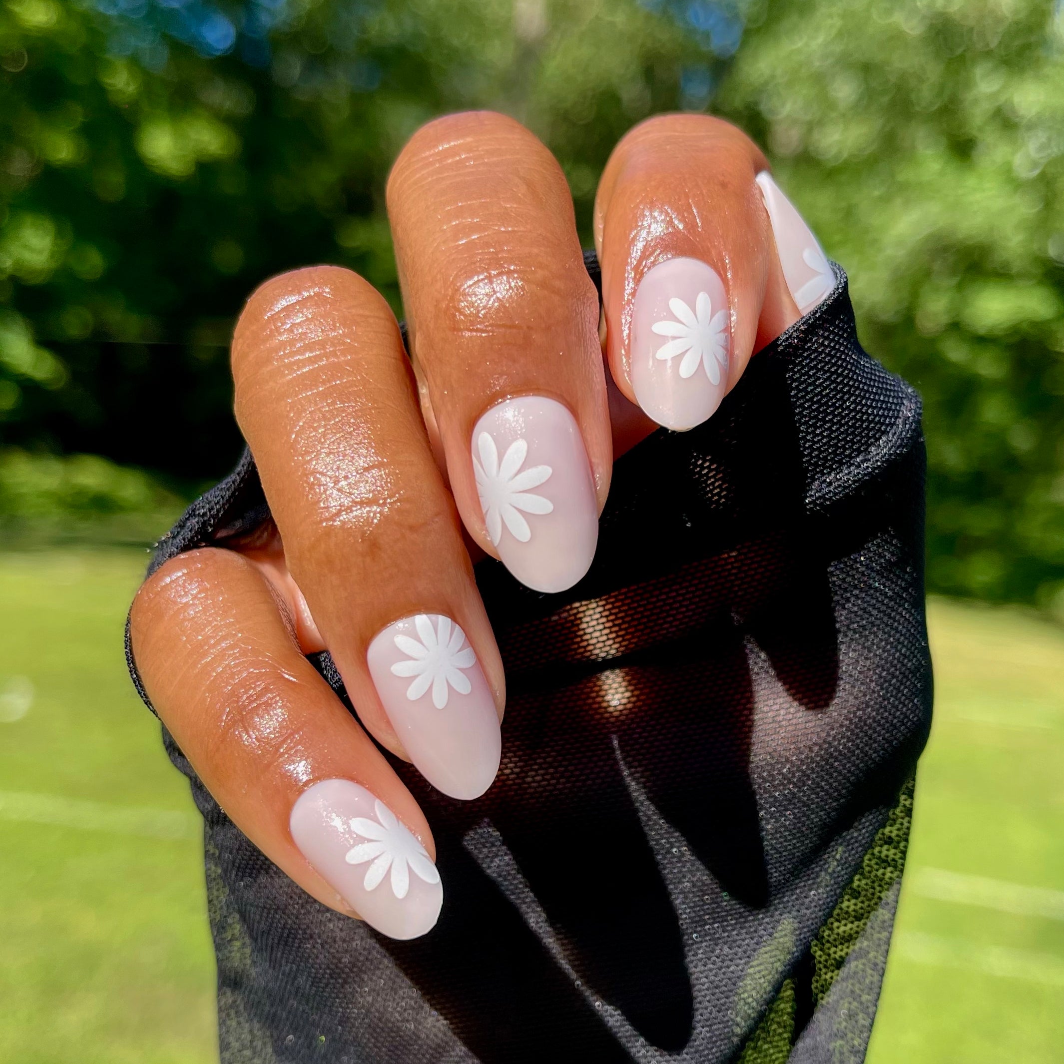 Daisy Pop | Medium | Oval - Tab Press-On、mySite、solidvoid