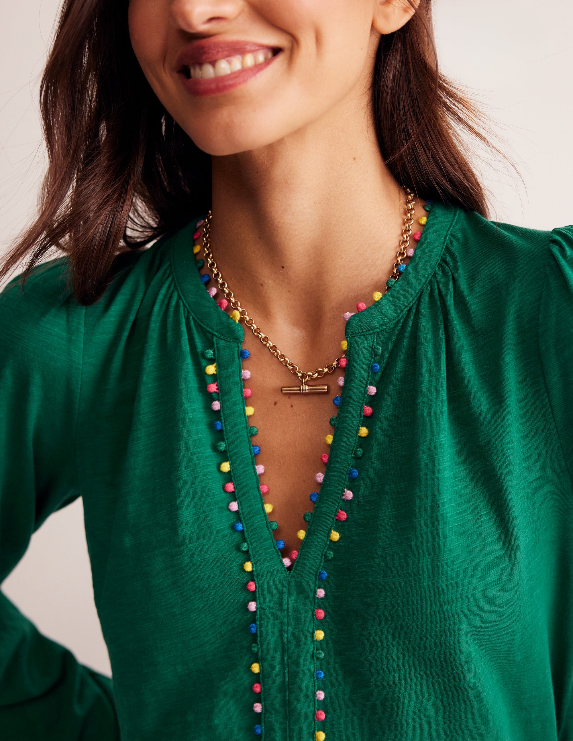  Ali Long Sleeve Pom Top-Malachite、mySite、ashleygrahame