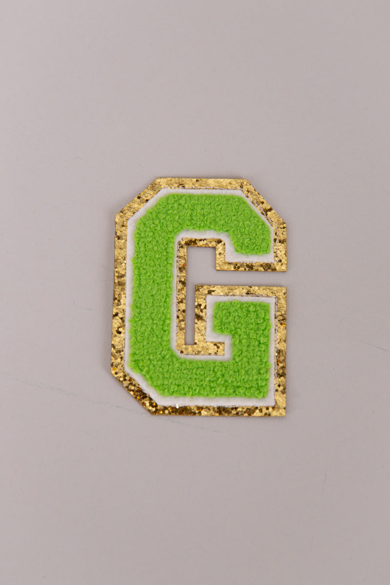 Chenille Adhesive Patch Letters - Green 5.5cm、mySite、hinf8tx79