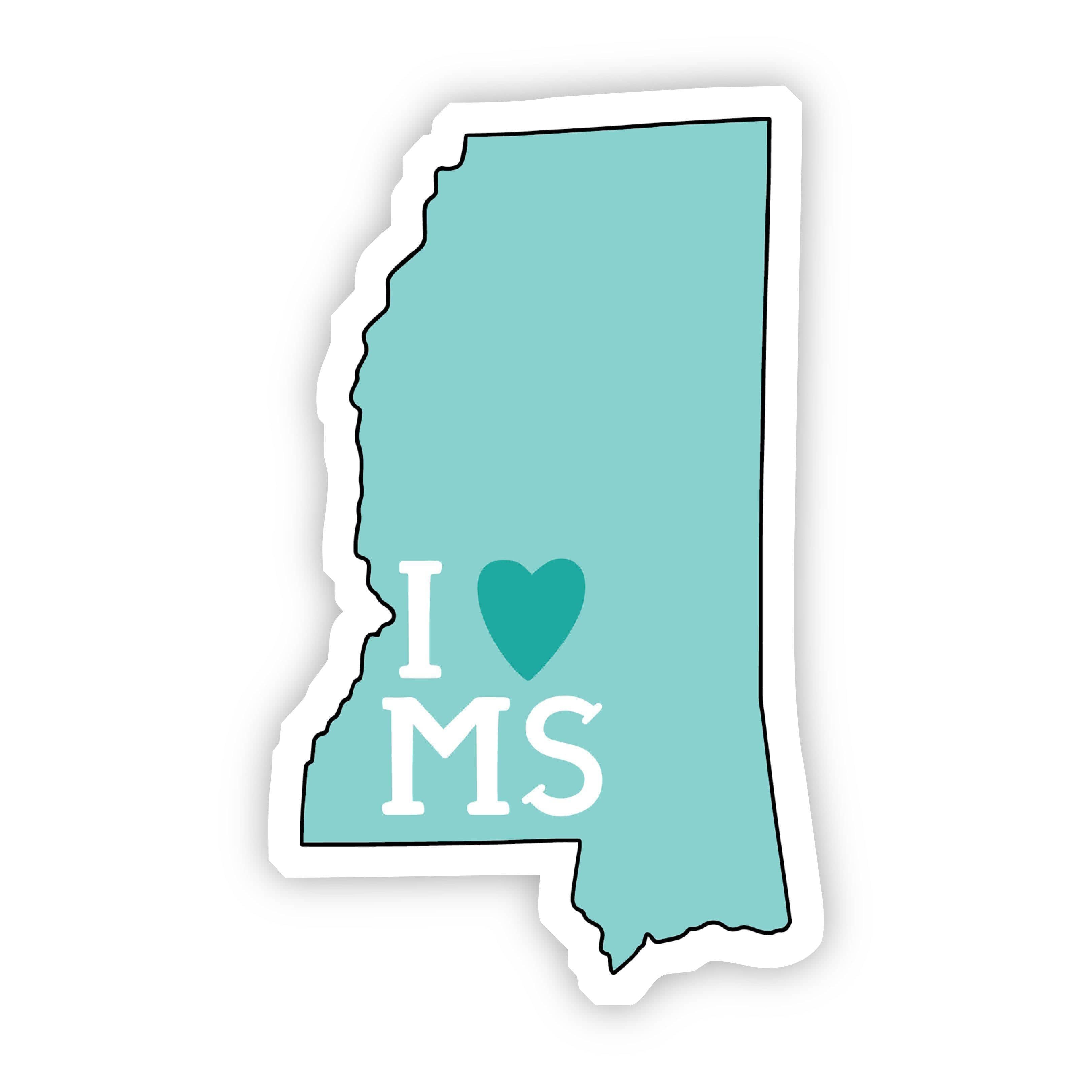  I Love Mississippi Teal Sticker、mySite、elrpsem3k